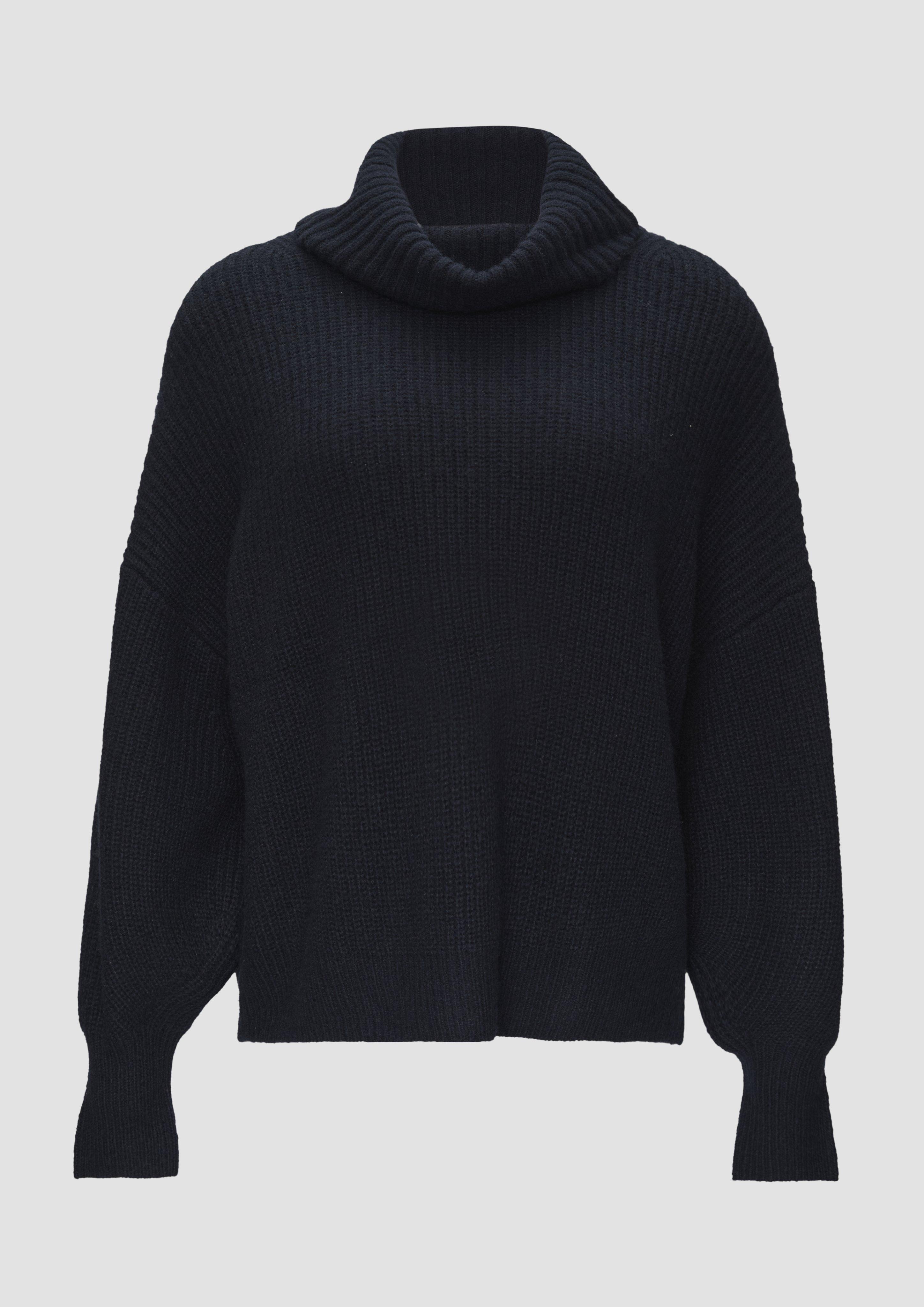 s.Oliver - Oversized Rollkragenpullover mit weiten Ärmeln, Damen, blau