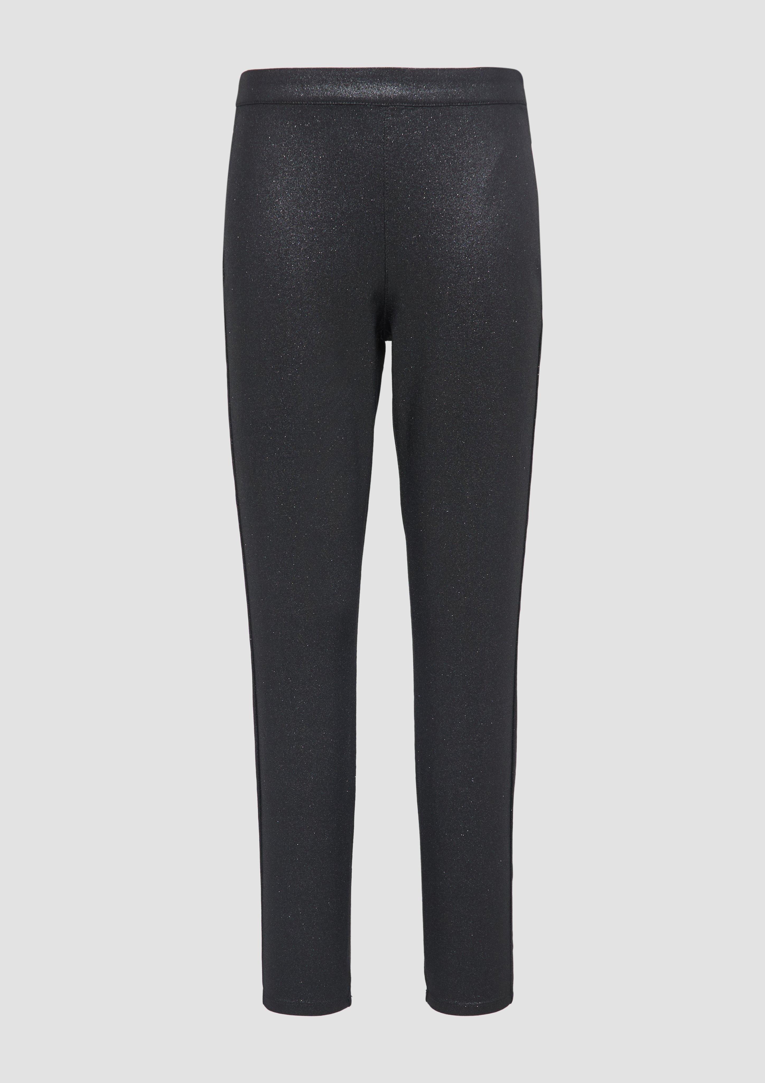 s.Oliver - Leggings in glänzender Optik mit verdecktem Reißverschluss, Damen, schwarz