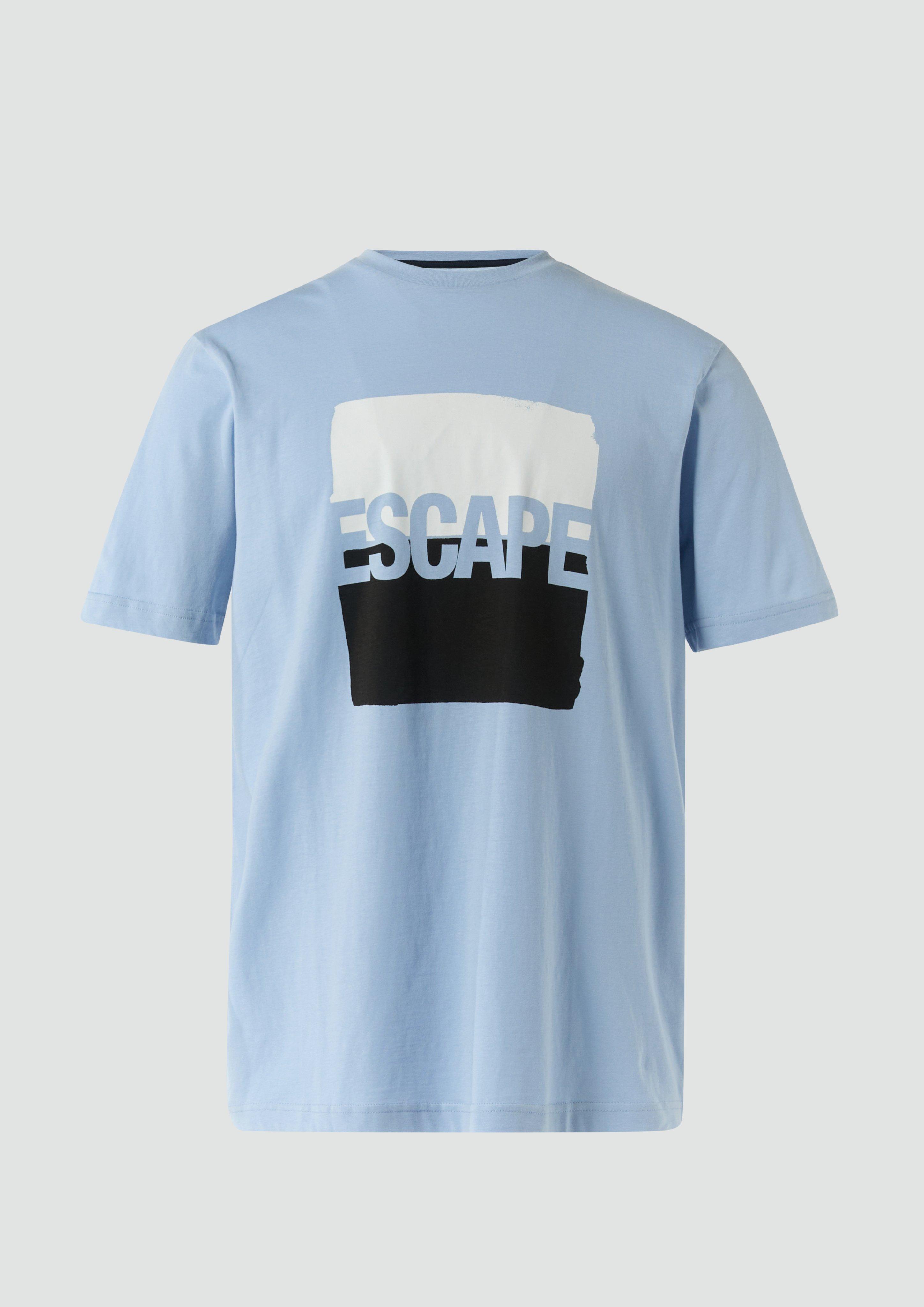 QS - T-Shirt aus Jersey mit Frontprint, Herren, blau