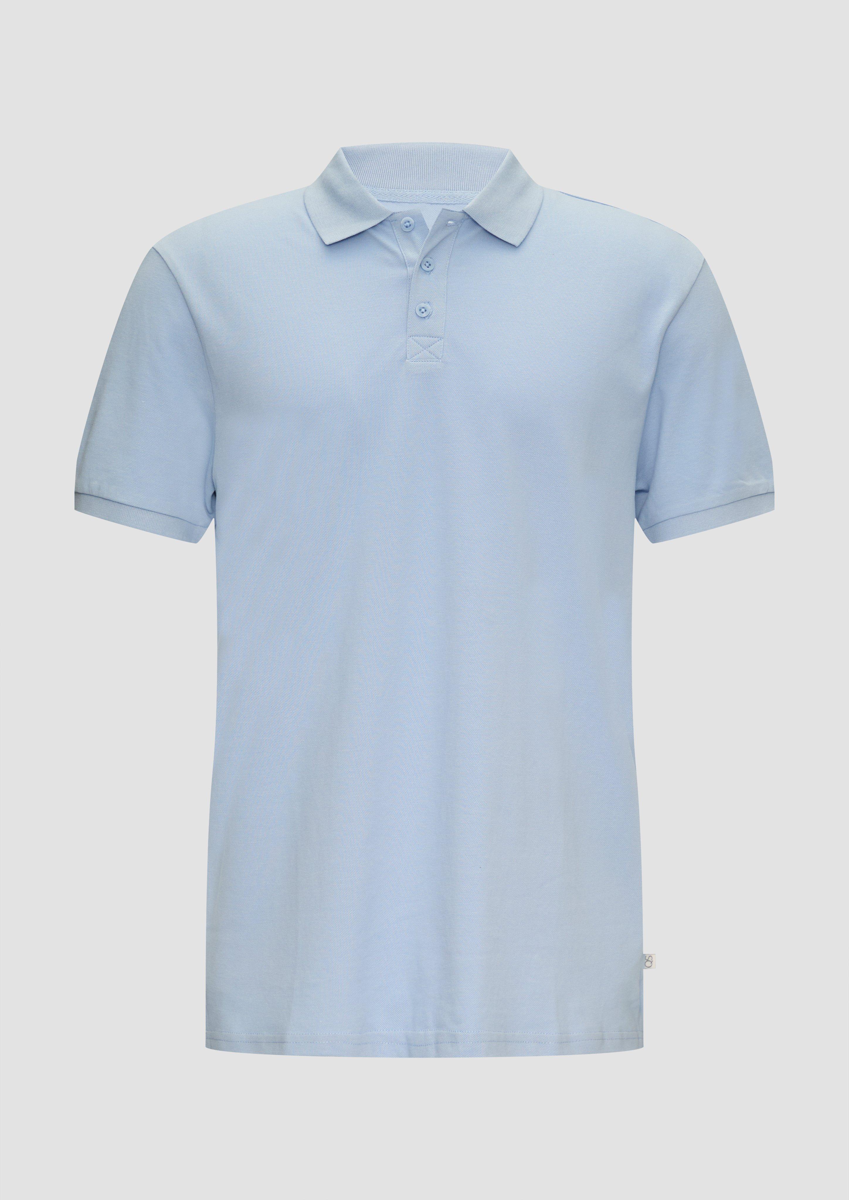 QS - Poloshirt mit Piquéstruktur, Herren, blau