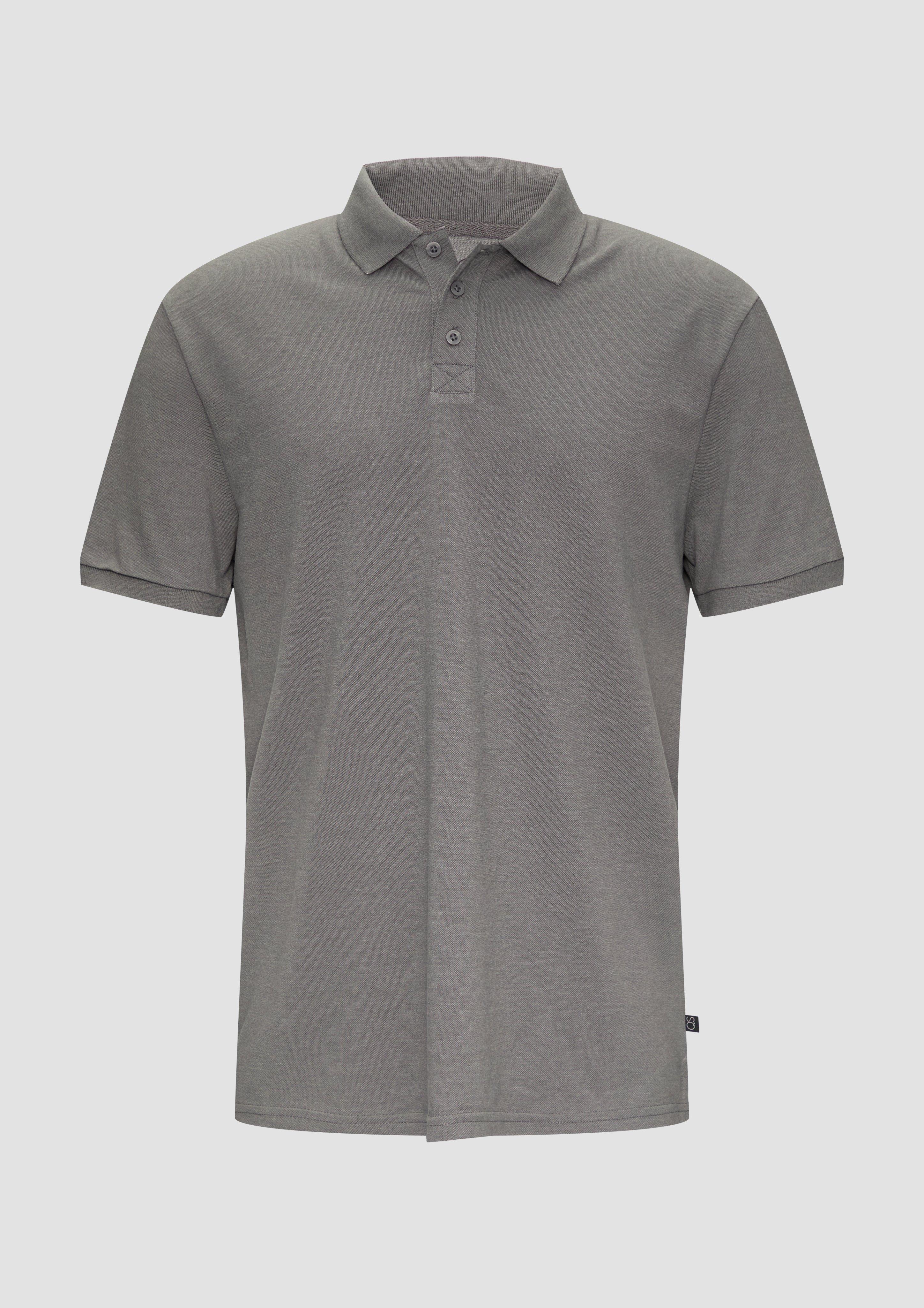 QS - Poloshirt mit Piquéstruktur, Herren, grau