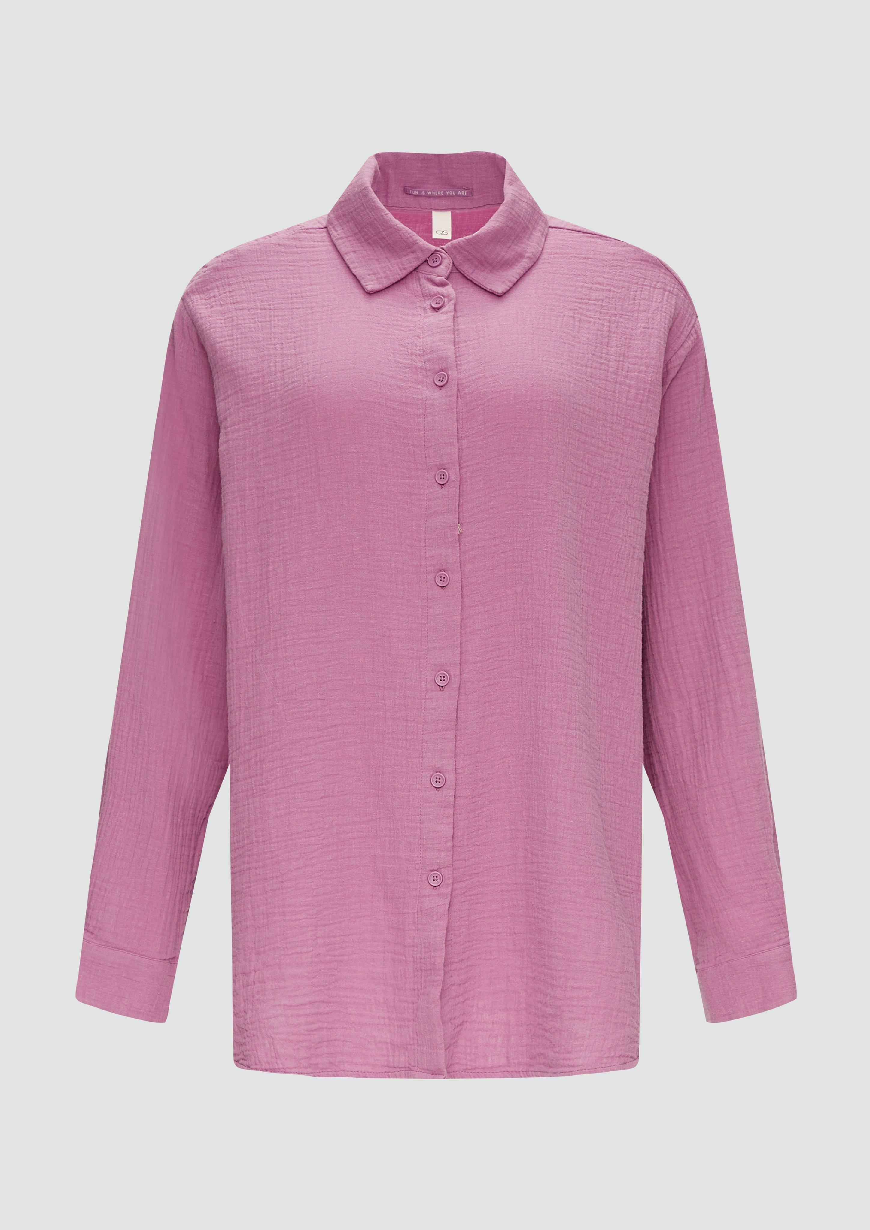 Thumbnail - QS - Oversized-Hemdbluse aus Musselin, Damen, lila