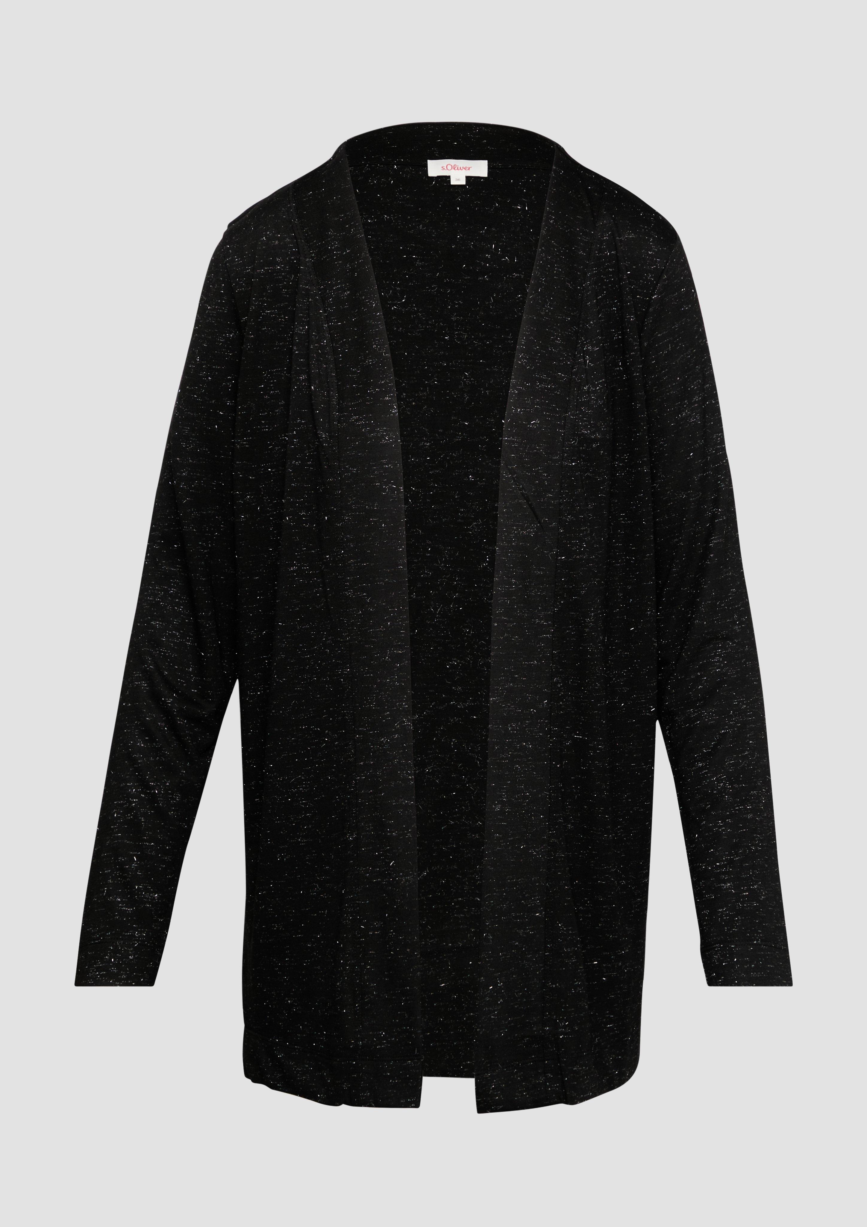 s.Oliver - Langer Cardigan mit Glitzergarn, Damen, schwarz