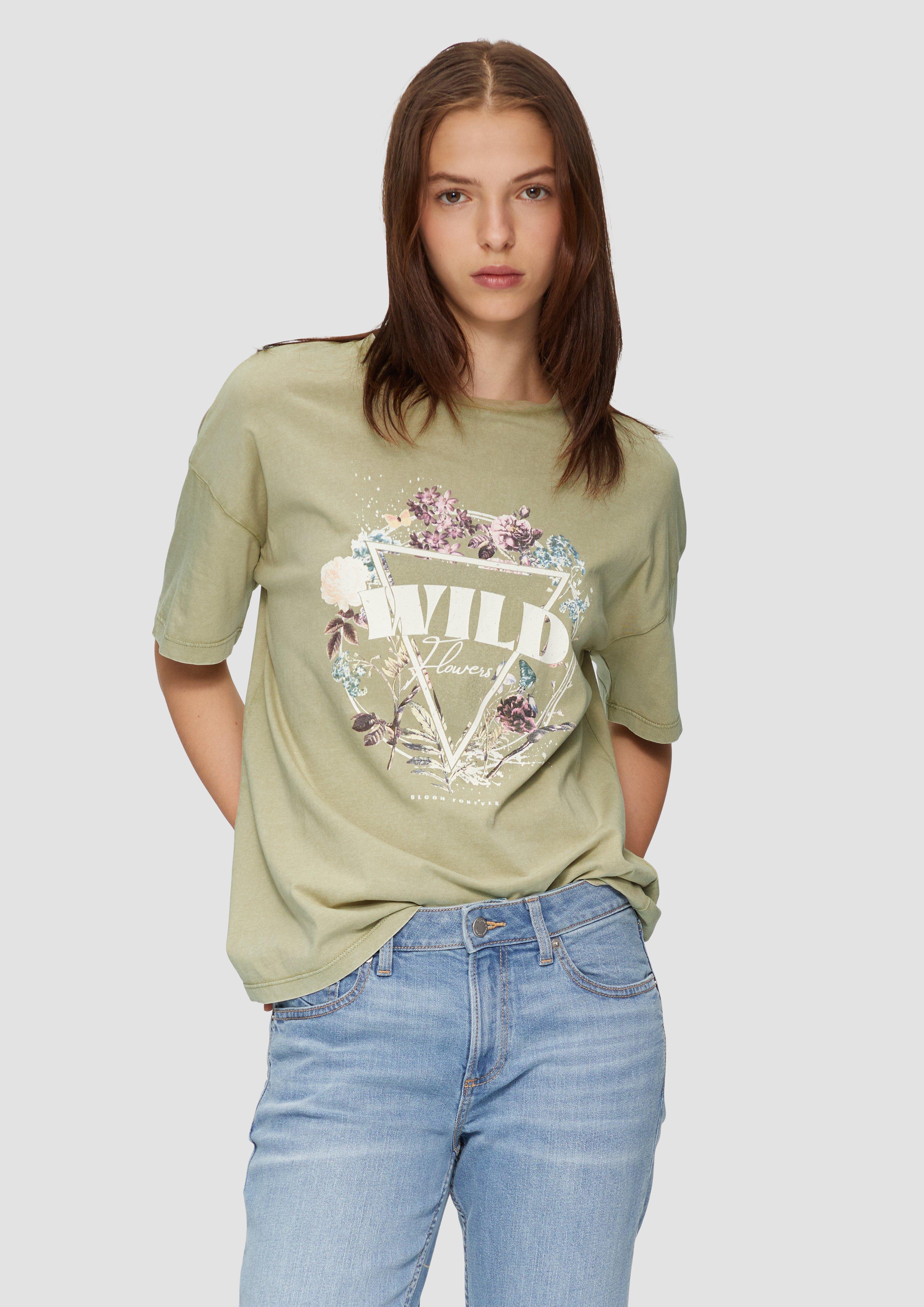 S.Oliver Baumwoll-T-Shirt im Loose Fit mit Front-Print