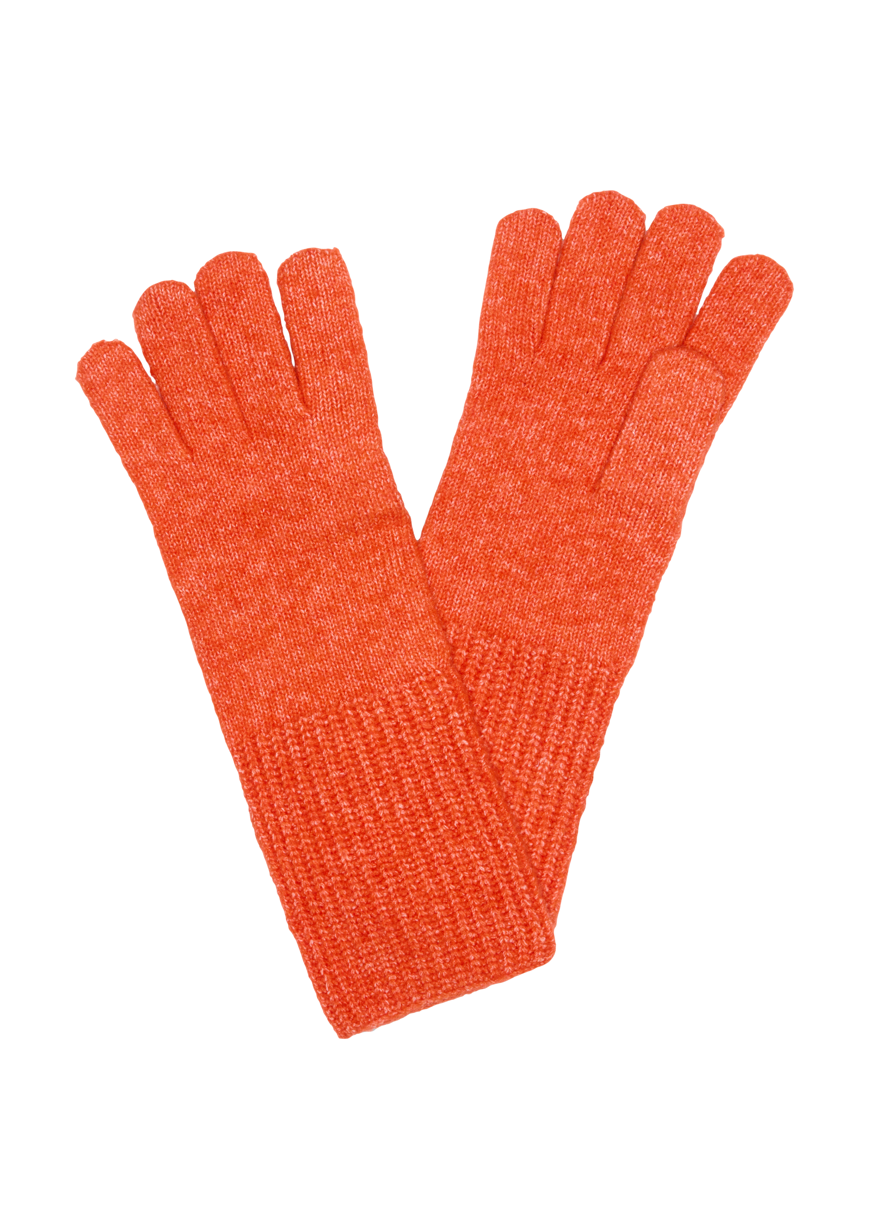 s.Oliver - Gestrickte Handschuhe aus Wollmix, Damen, Orange