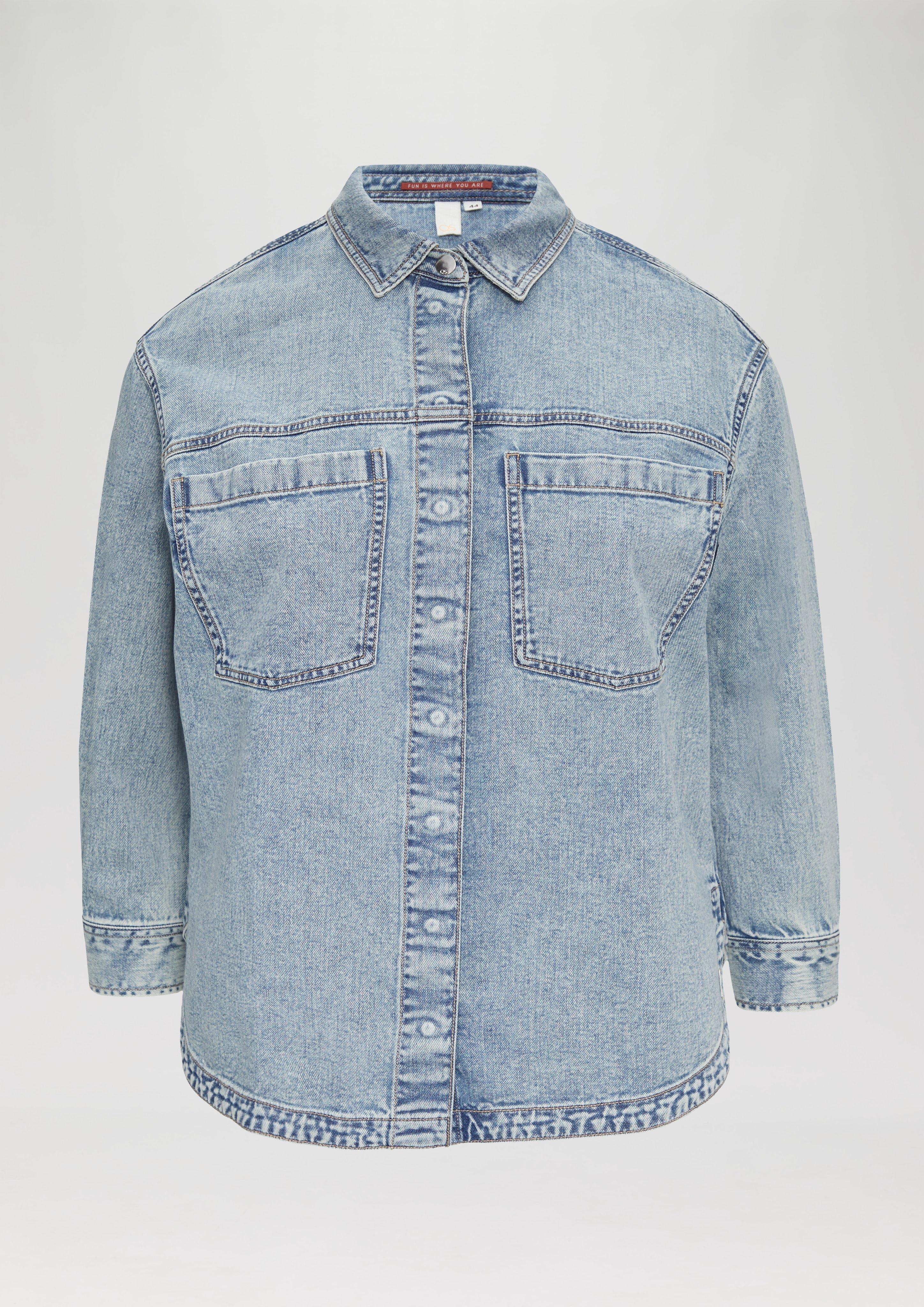 Thumbnail - QS - Denim-Hemd mit Brusttaschen, Damen, blau