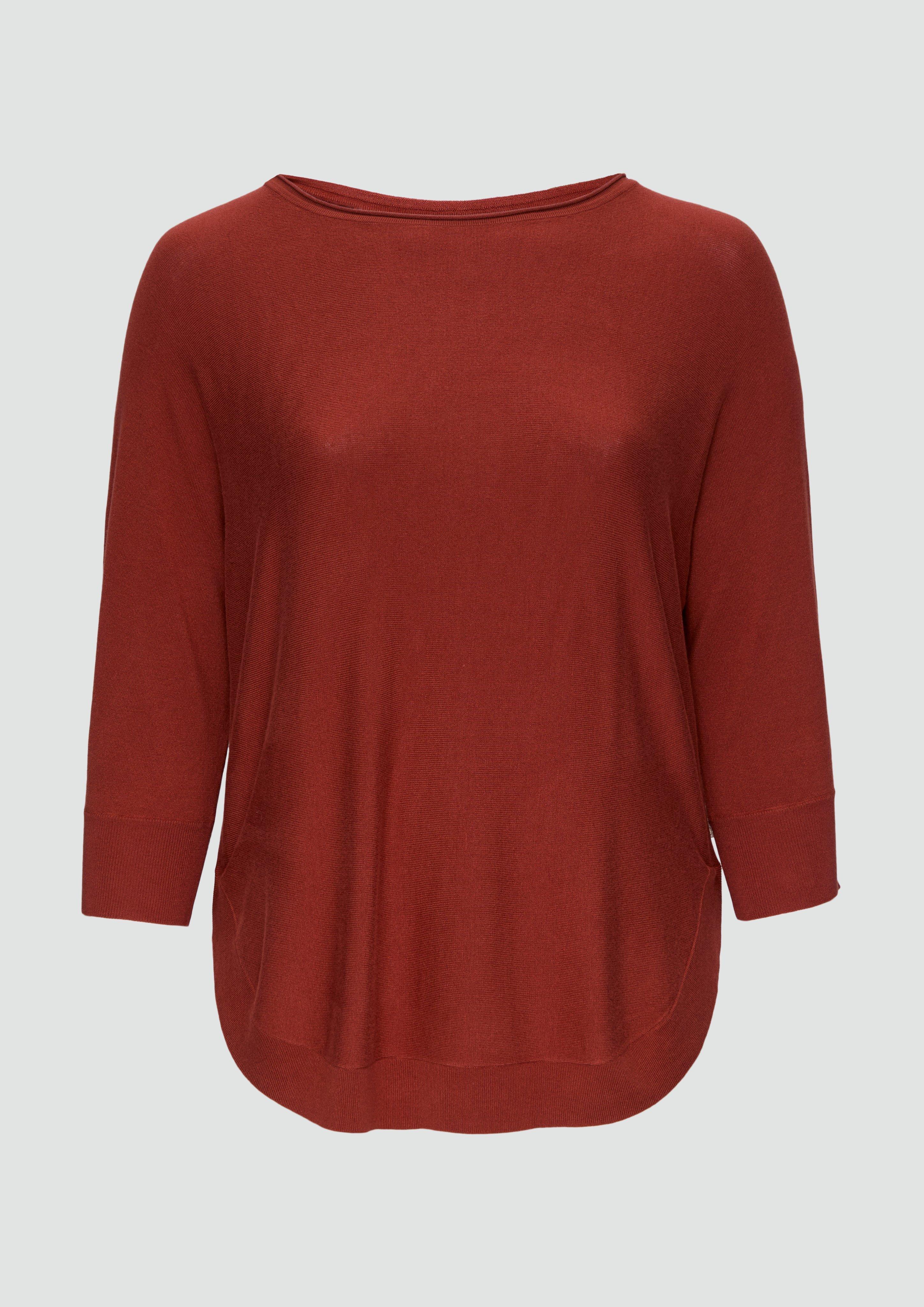 QS - Viskosemix-Pullover mit Fledermausärmeln, Damen, rot