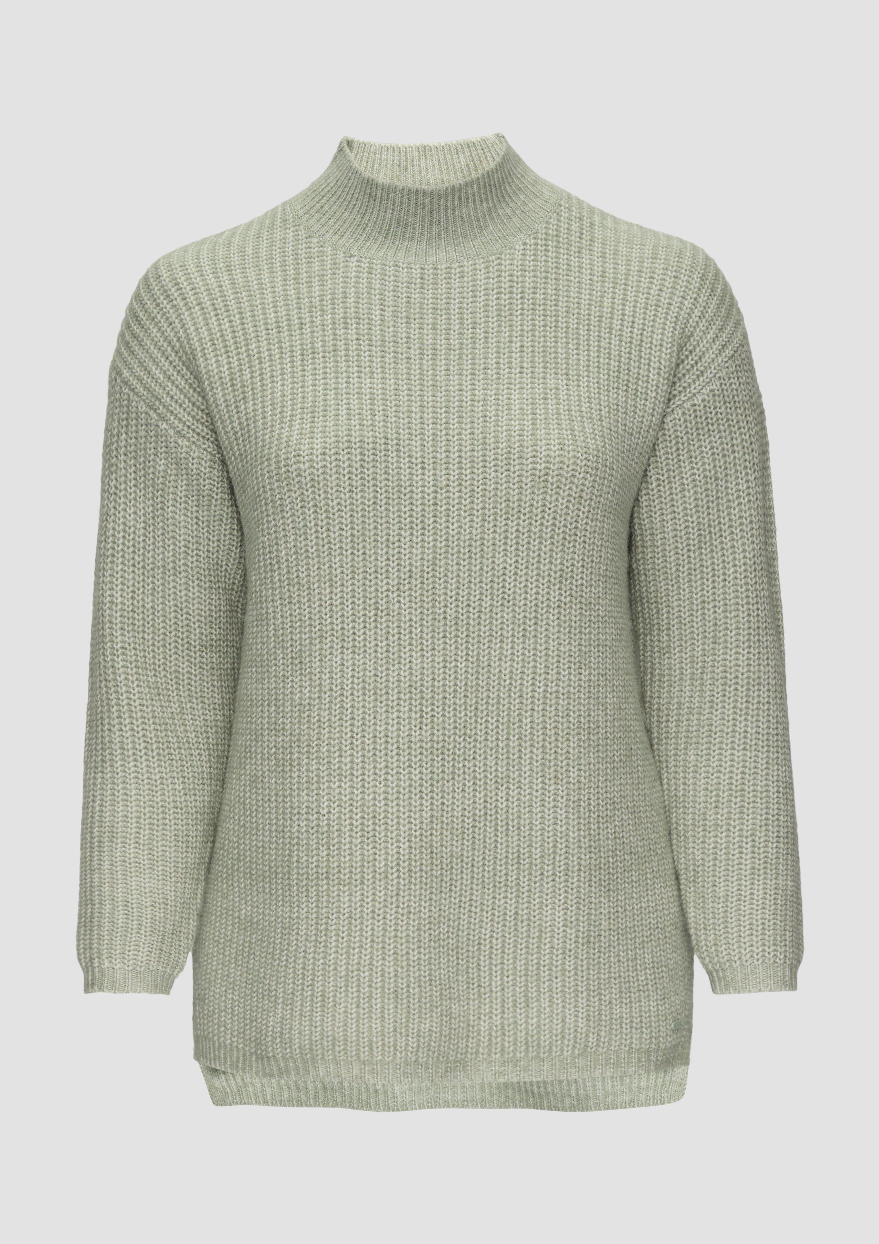 Thumbnail - QS - Weicher Strickpullover mit Rippstruktur, Damen, grün