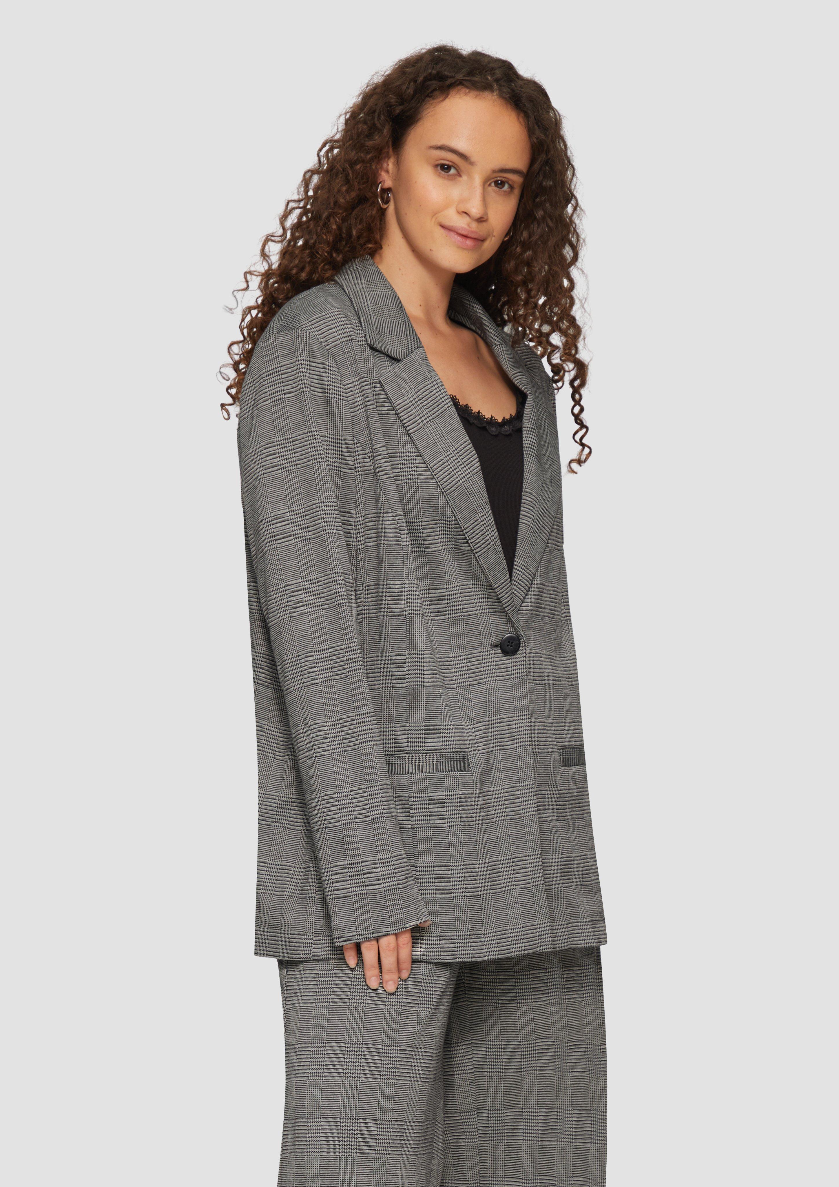 S.Oliver Gemusterter Blazer aus Interlock-Jersey