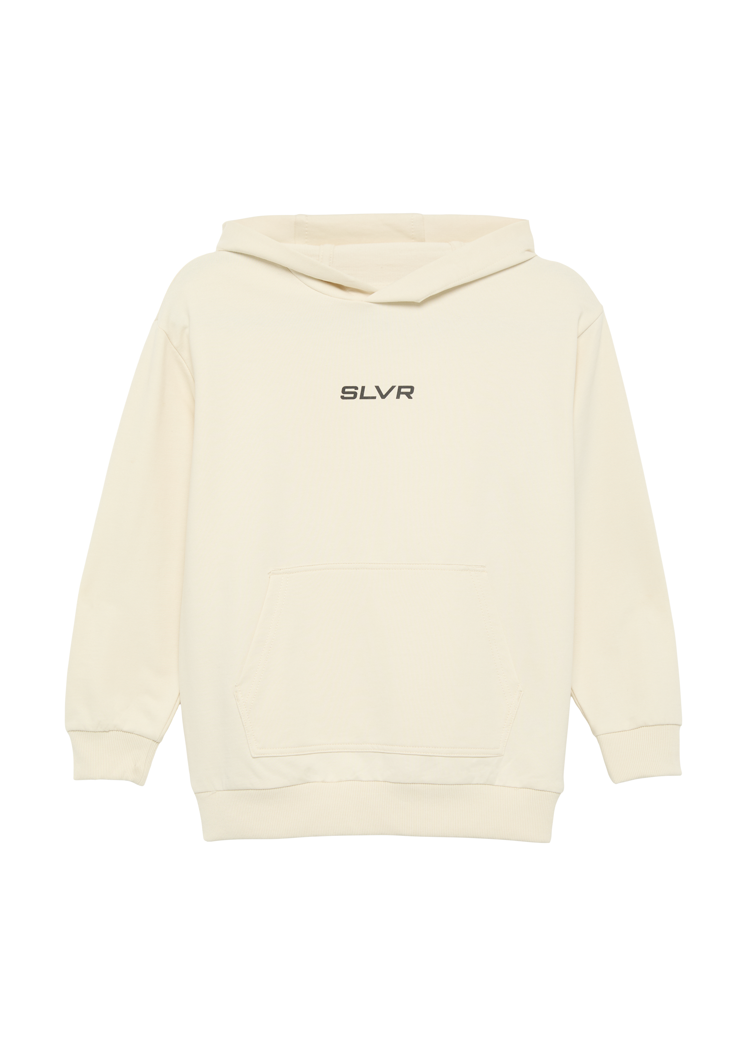 s.Oliver - Unisex Kapuzen-Sweatshirt mit Känguru-Tasche und Frontprint, Jungen, Beige