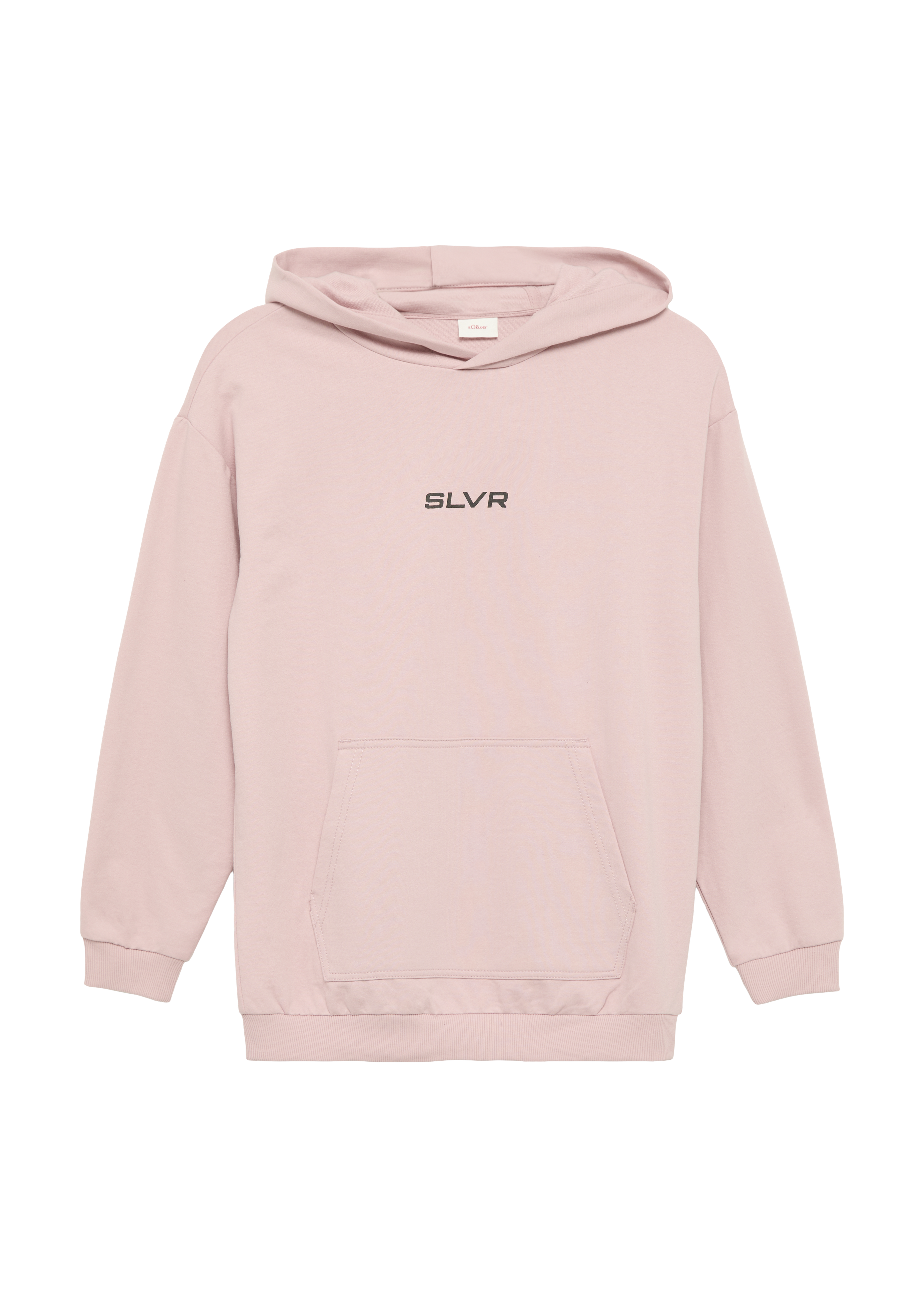 s.Oliver - Unisex Kapuzen-Sweatshirt mit Känguru-Tasche und Frontprint, Jungen, Rosa