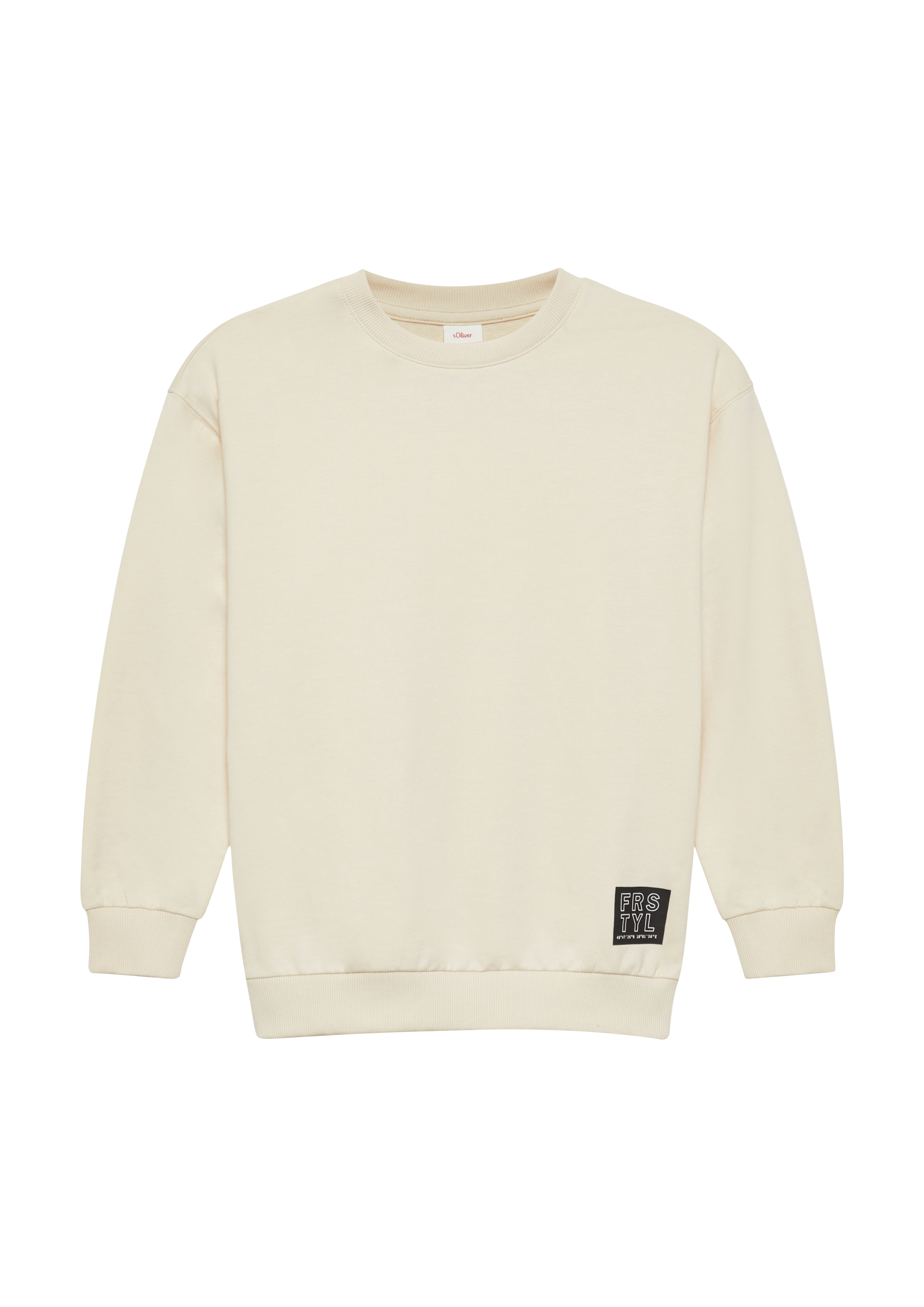 s.Oliver - Unisex Sweatshirt mit Rippbündchen und Print, Jungen, Beige