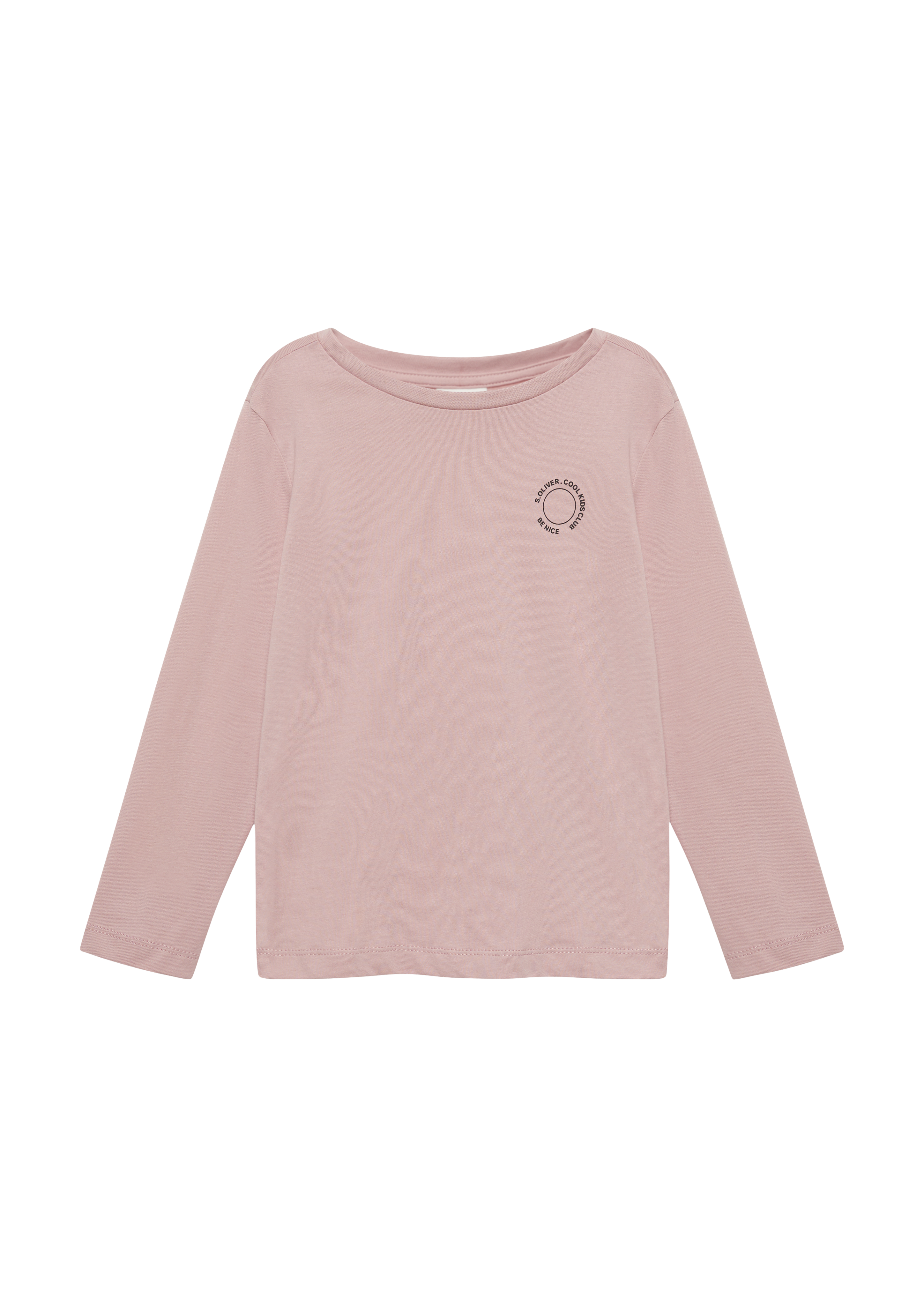 s.Oliver - Unisex Longsleeve aus Baumwolle mit kleinem Print-Detail, Kinder, Rosa