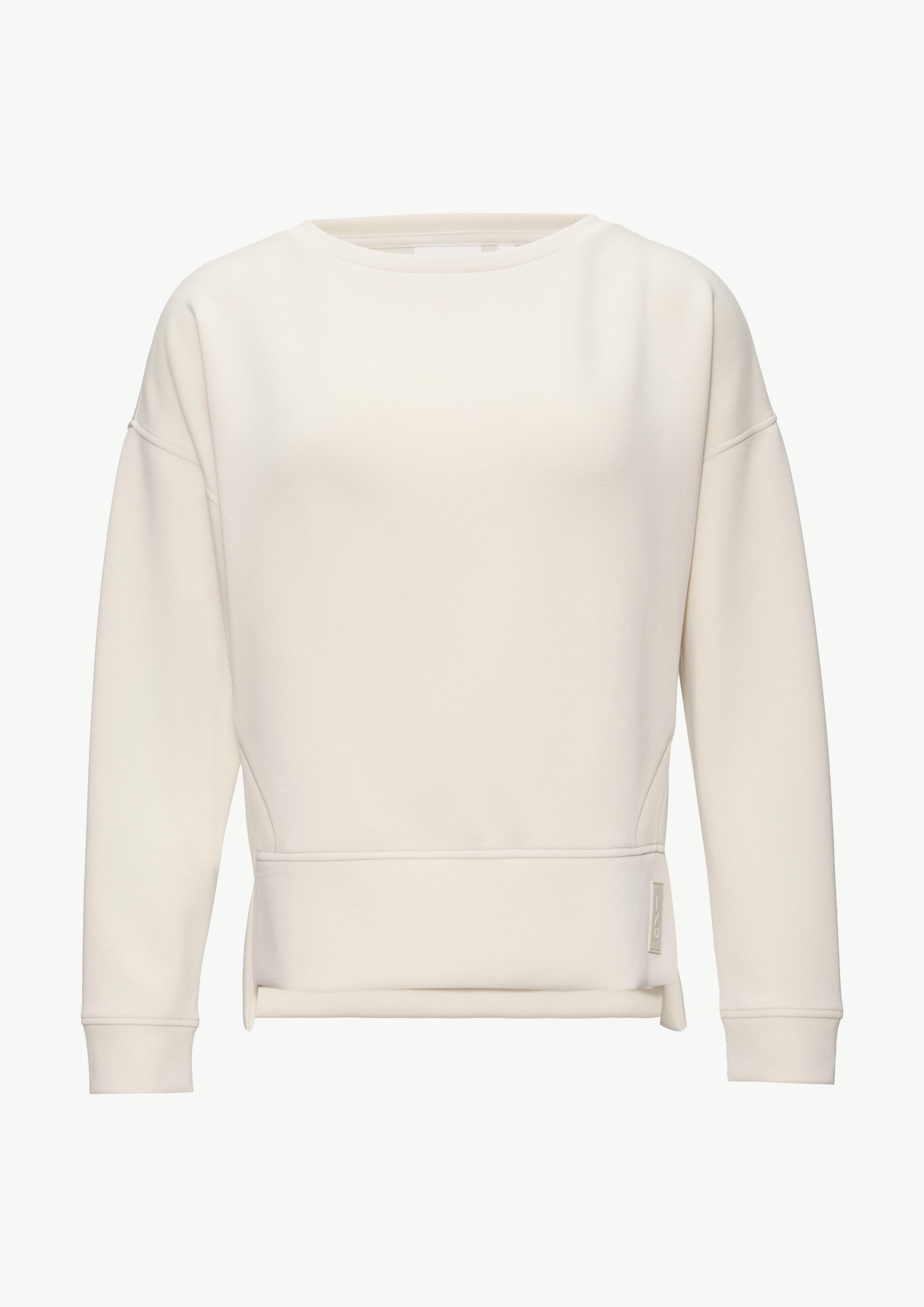 Soft sweatshirt with side slits - light beige | Comma Soft sweatshirt with side slits - light beige | Comma