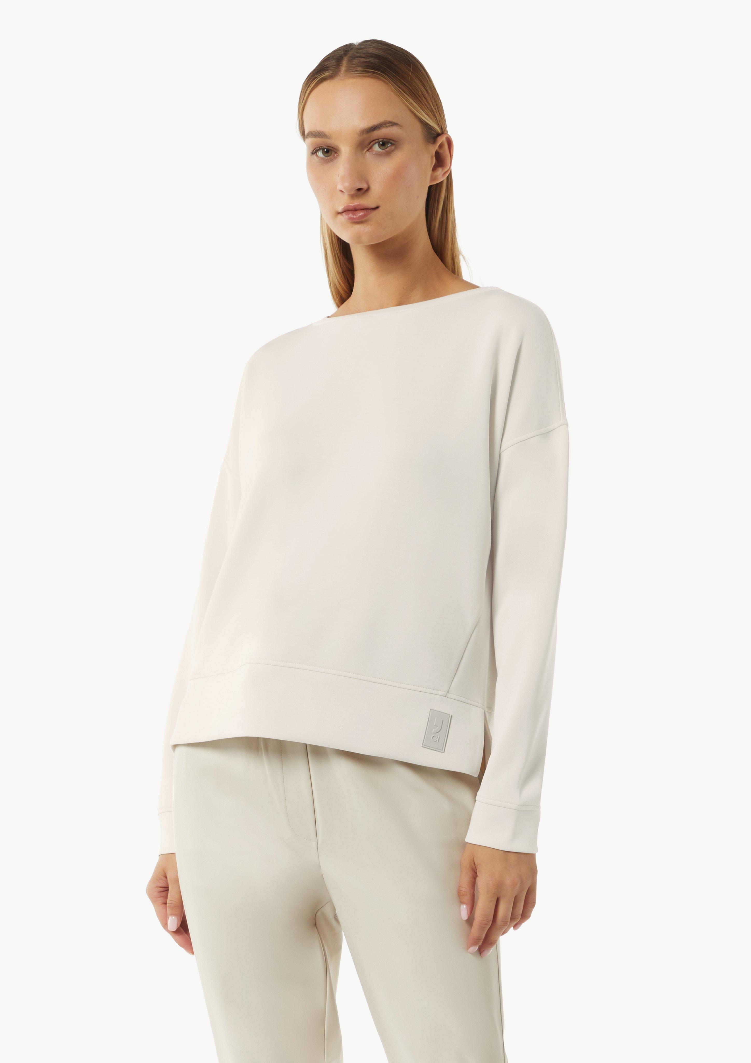Soft sweatshirt with side slits - light beige | Comma Soft sweatshirt with side slits - light beige | Comma