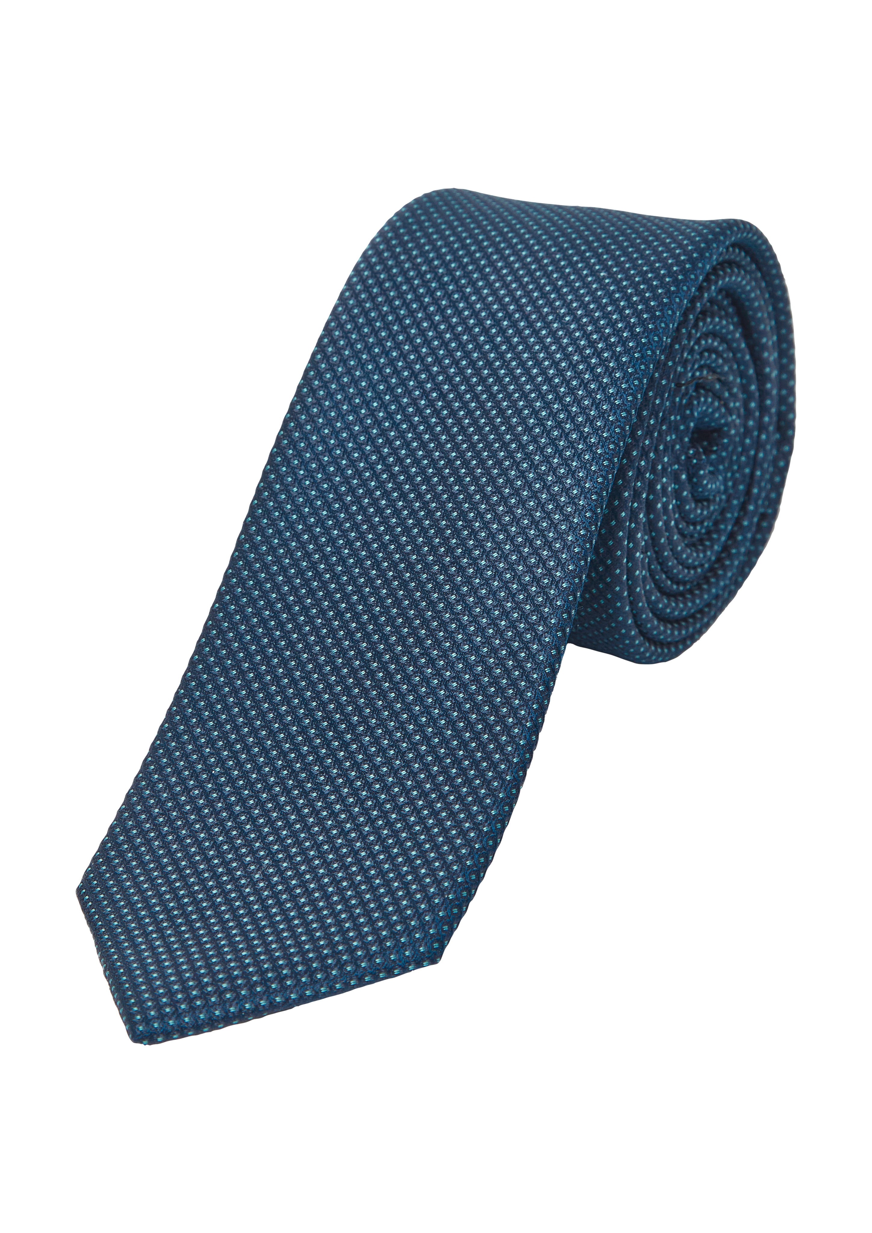 s.Oliver - Elegante Krawatte aus Seidenmix mit Jacquard-Muster, Herren, Blau