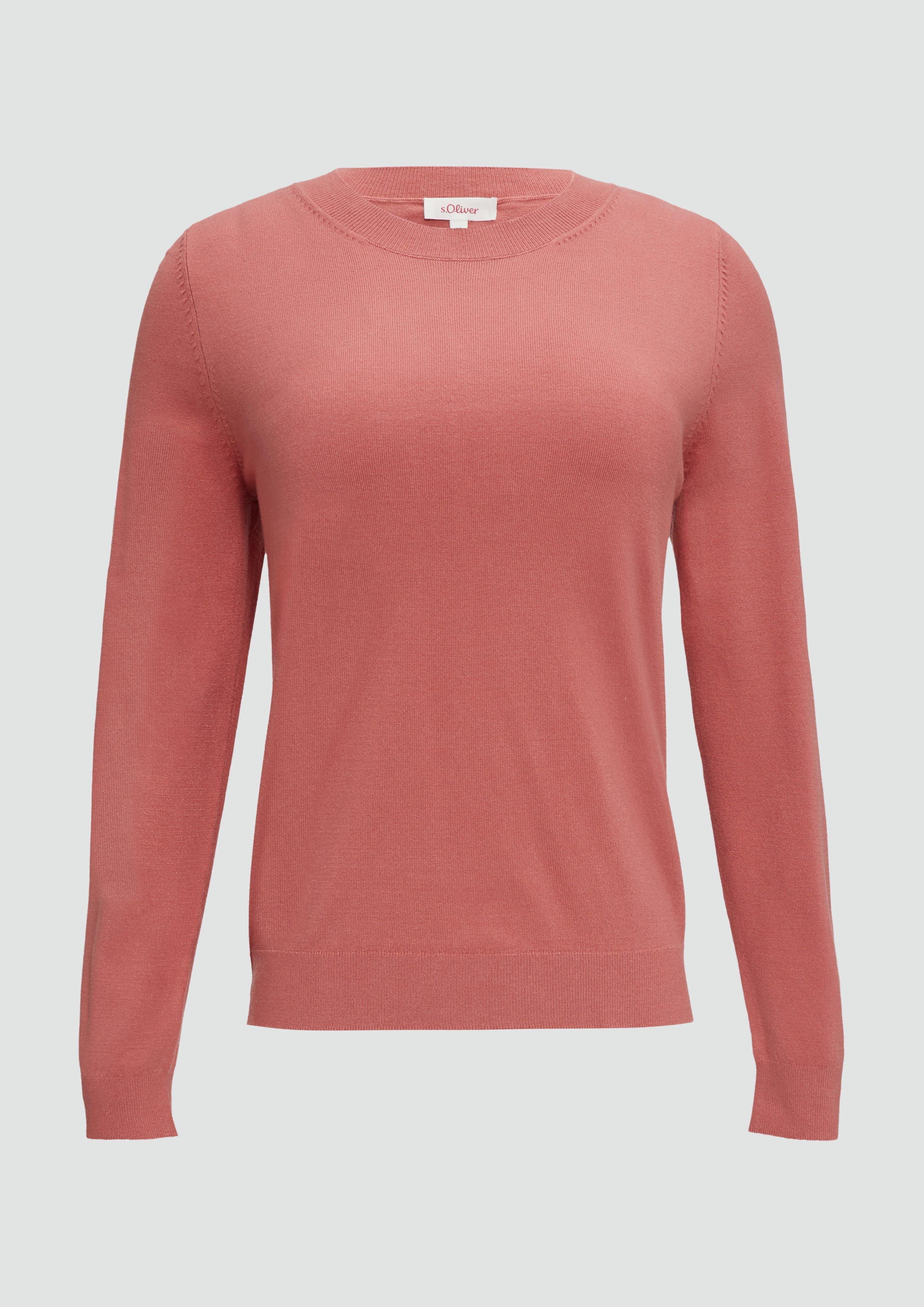 s.Oliver - Strickpullover mit Rundhalsausschnitt, Damen, Orange