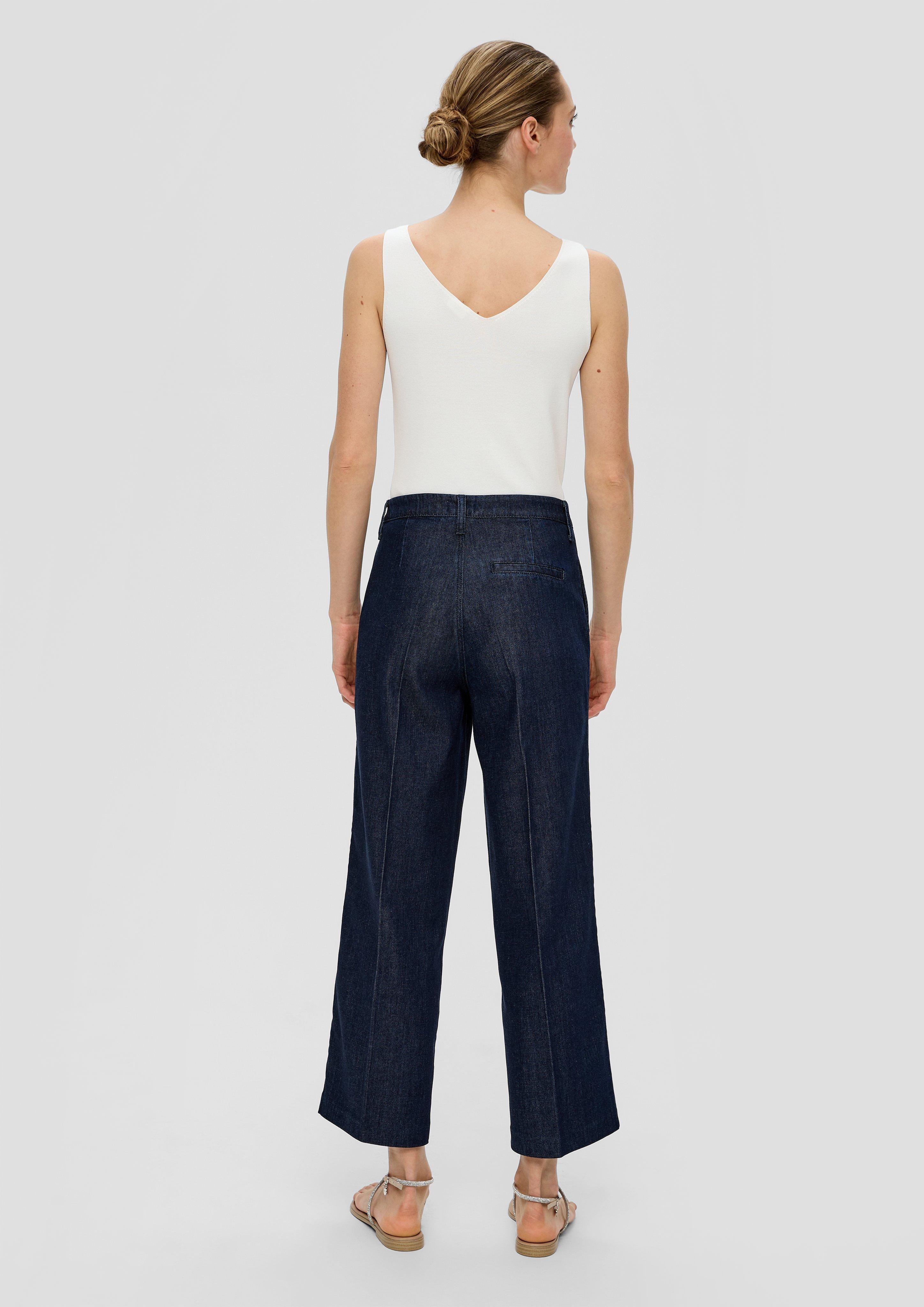 Crop-Jeans/Relaxed Fit/High Rise/Wide Leg - blau | s.Oliver