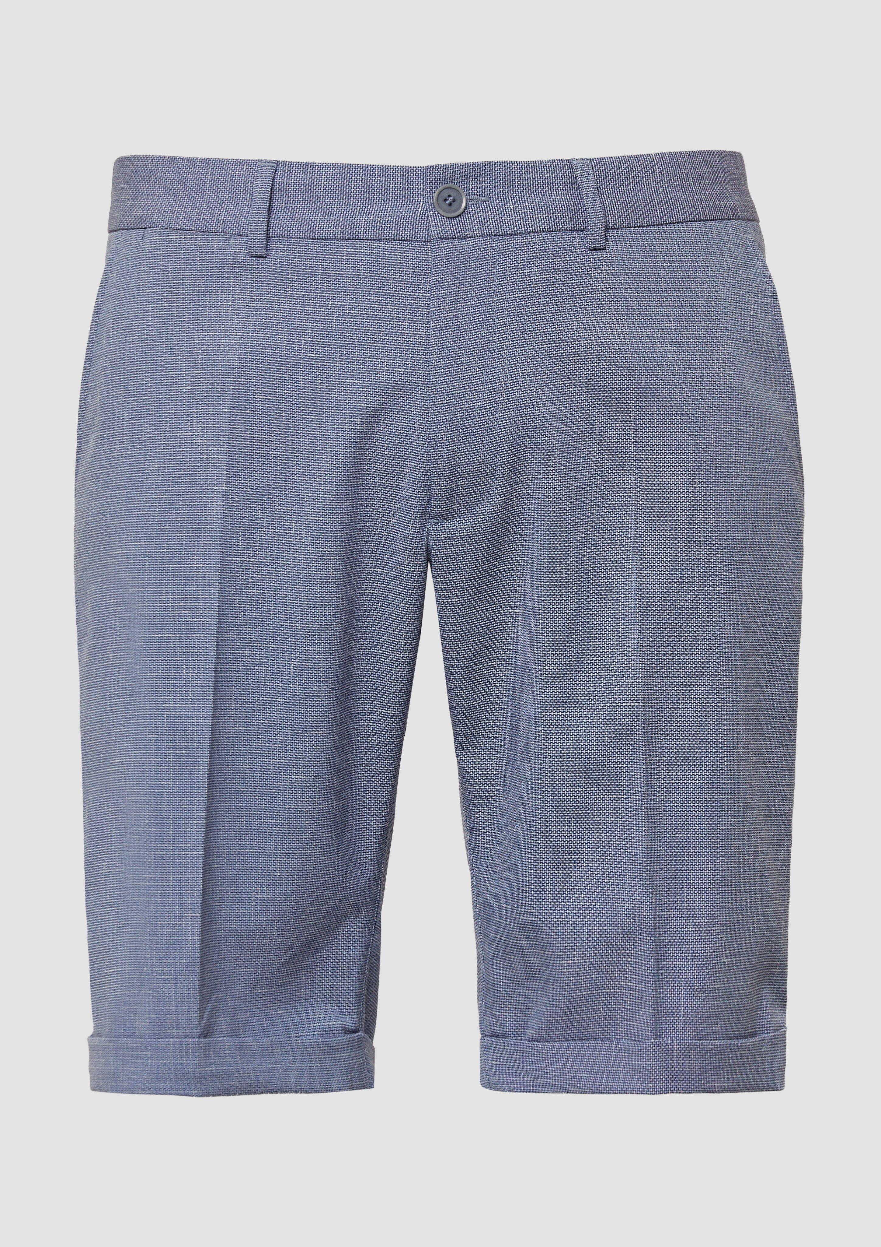 s.Oliver - Fein gemusterte Bermuda im Regular Fit, Herren, blau