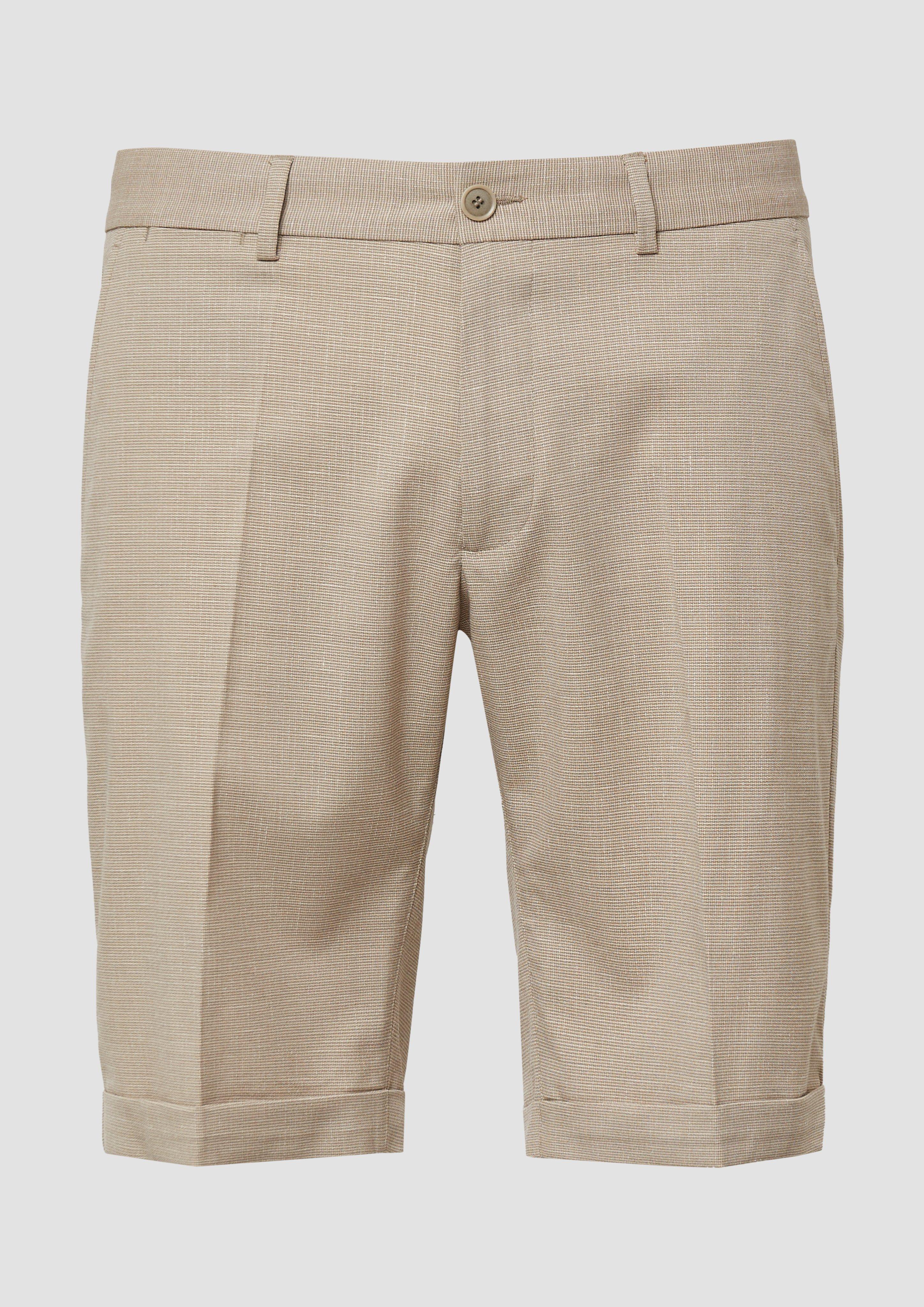 Thumbnail - s.Oliver - Fein gemusterte Bermuda im Regular Fit, Herren, Beige