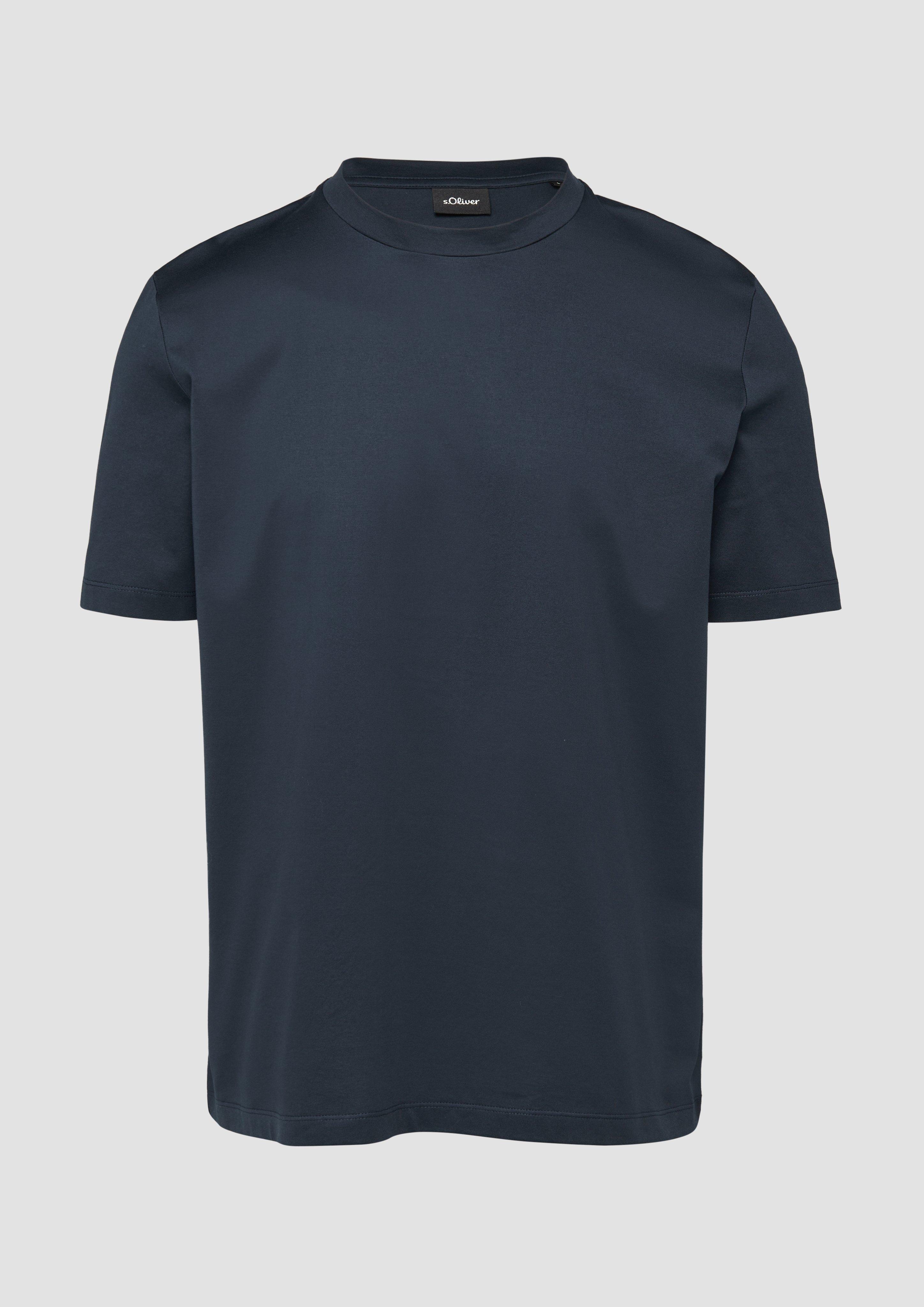 s.Oliver - T-Shirt mit Crew Neck aus mercerisiertem Baumwolljersey, Herren, blau