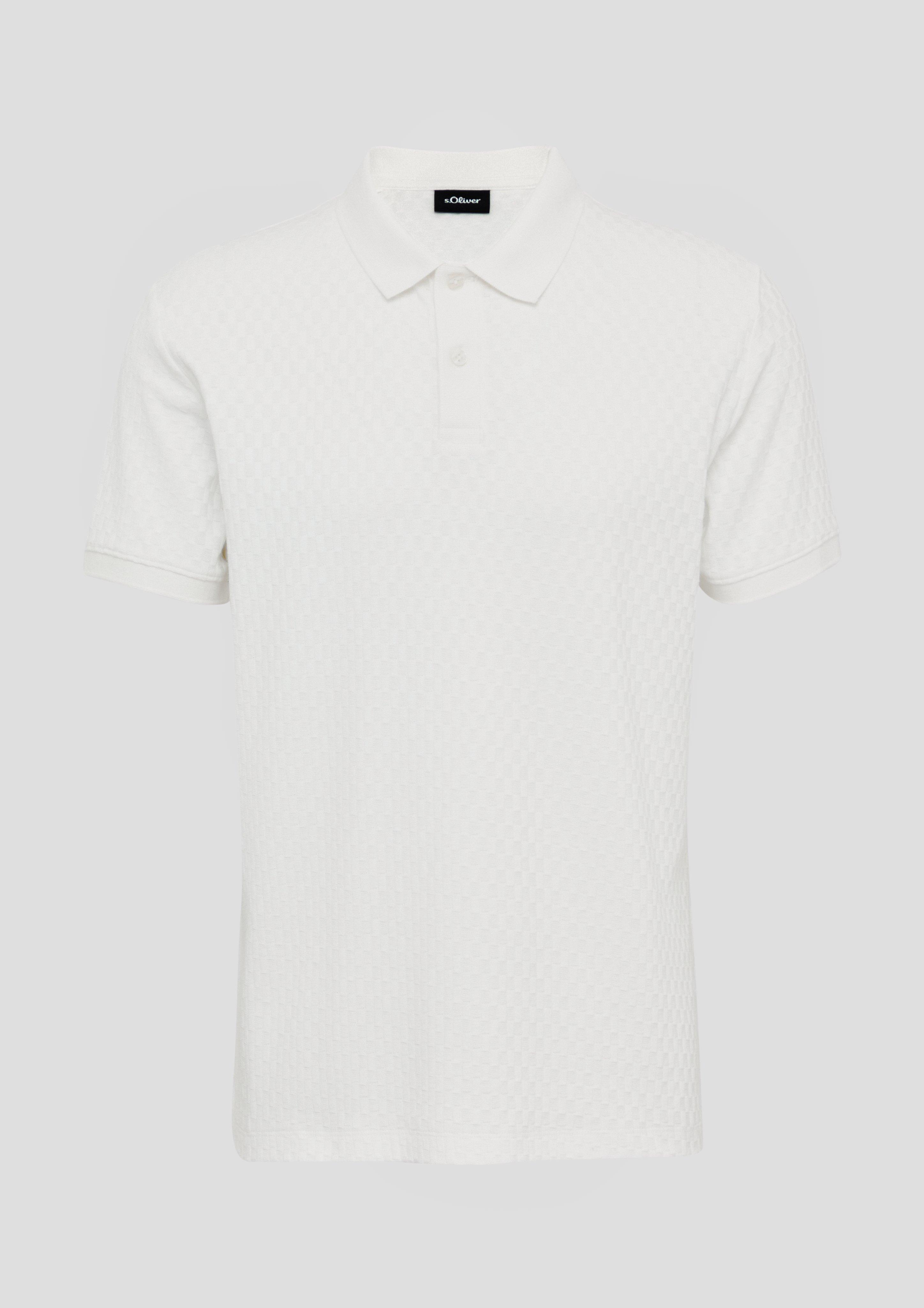 s.Oliver - Poloshirt aus strukturiertem Jersey, Herren, weiß