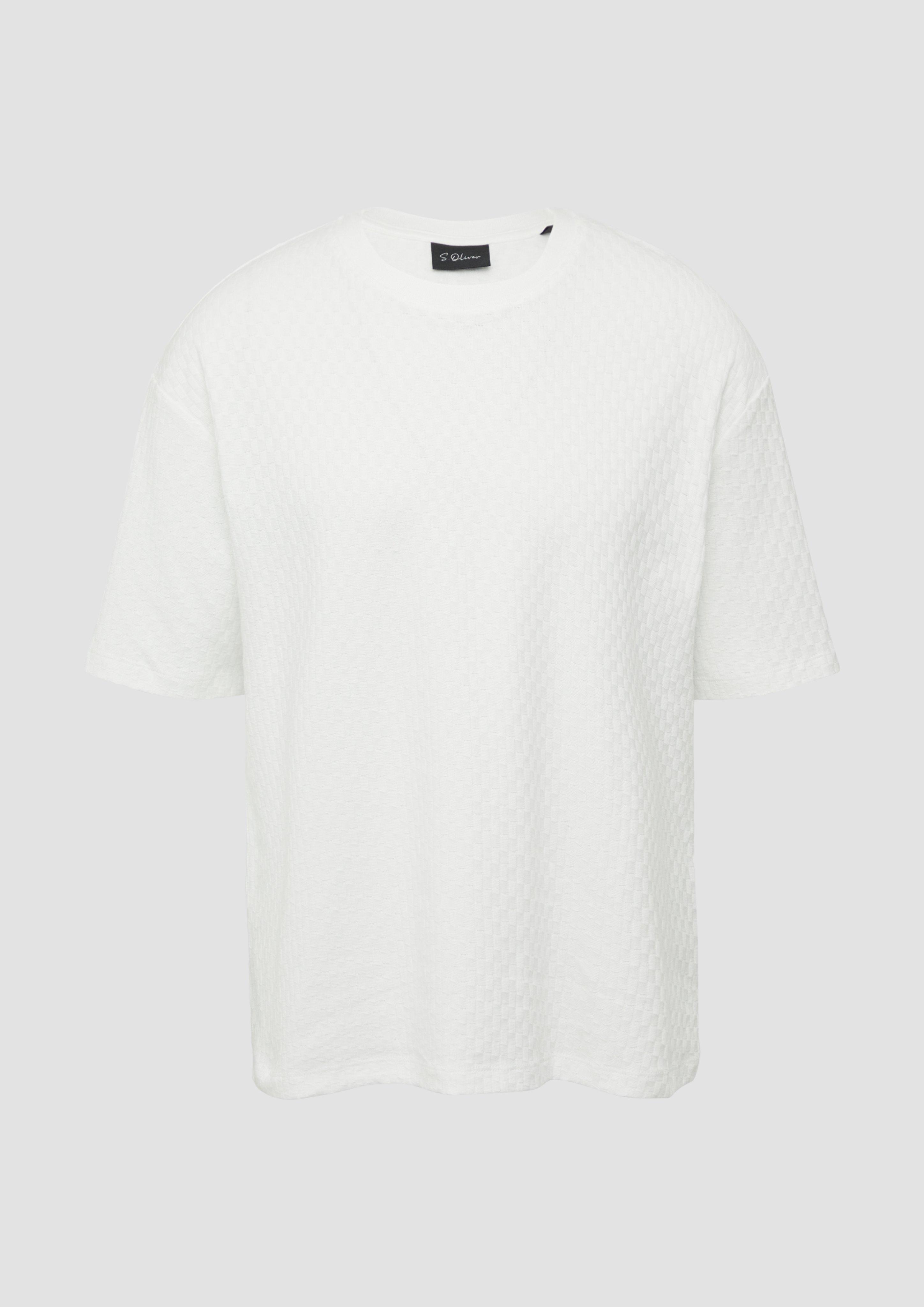 s.Oliver - T-Shirt im Relaxed Fit aus strukturiertem Jersey, Herren, weiß