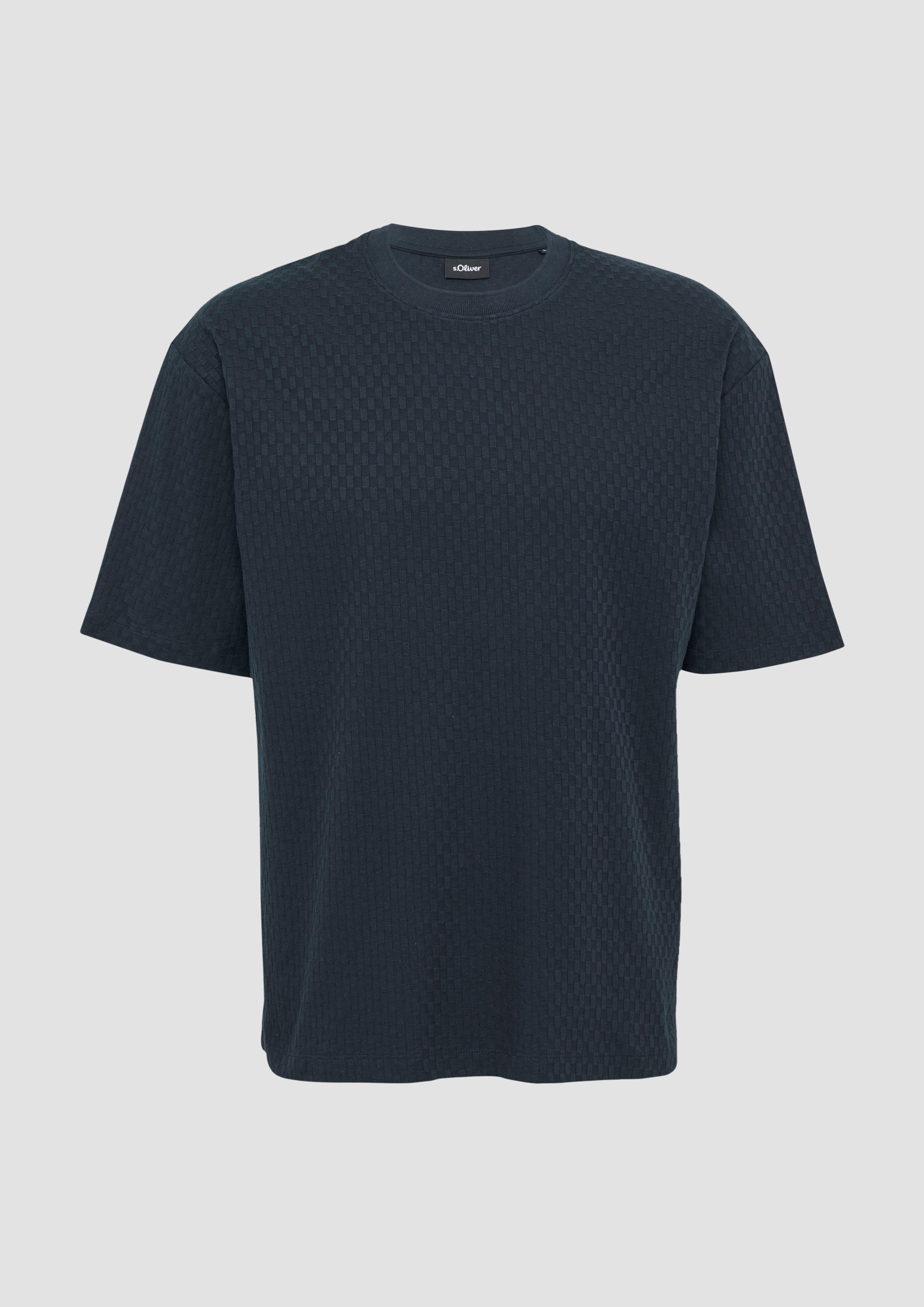 s.Oliver - T-Shirt im Relaxed Fit aus strukturiertem Jersey, Herren, blau