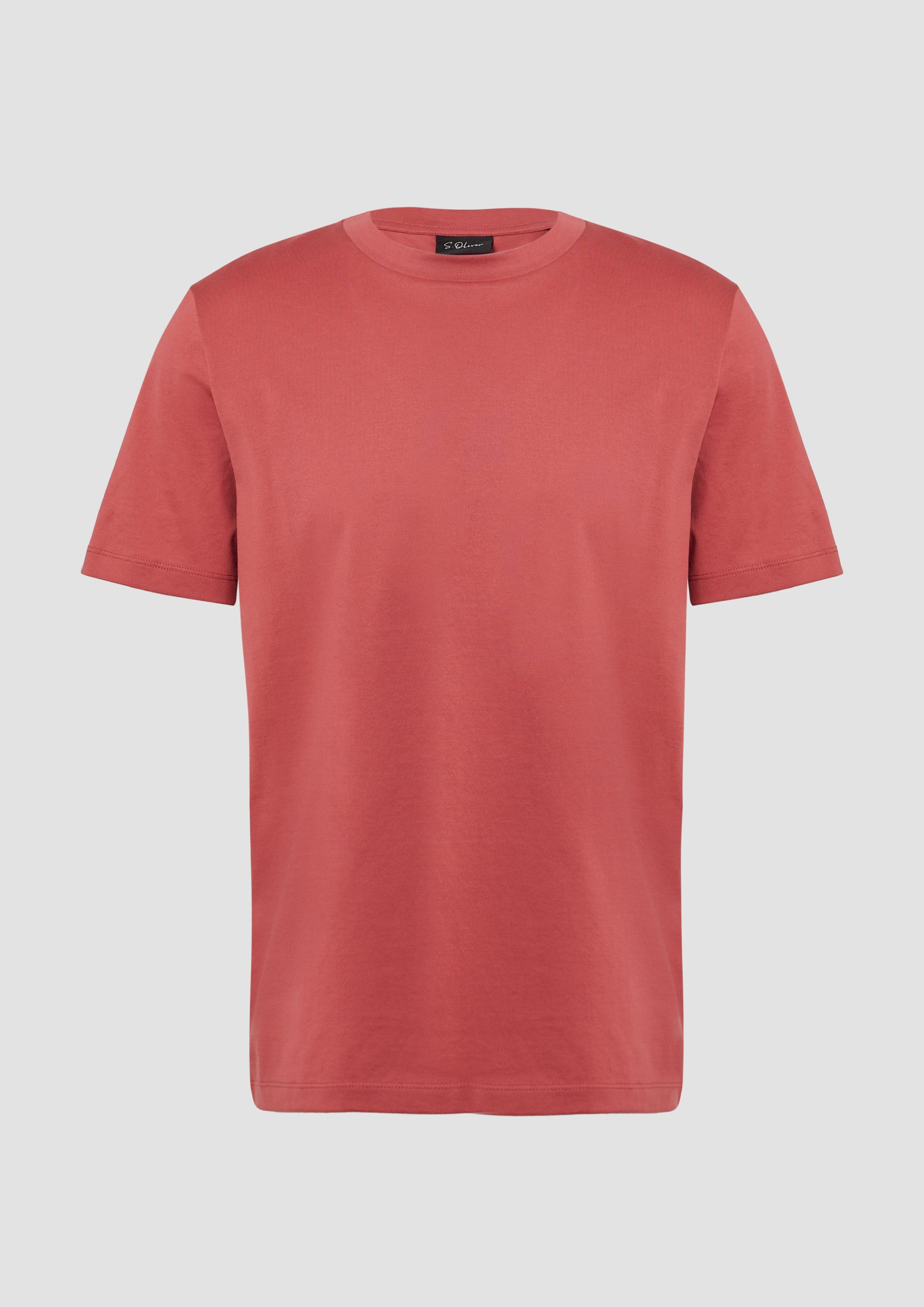 Thumbnail - s.Oliver - T-Shirt mit Crew Neck aus mercerisiertem Baumwolljersey, Herren, Rosa