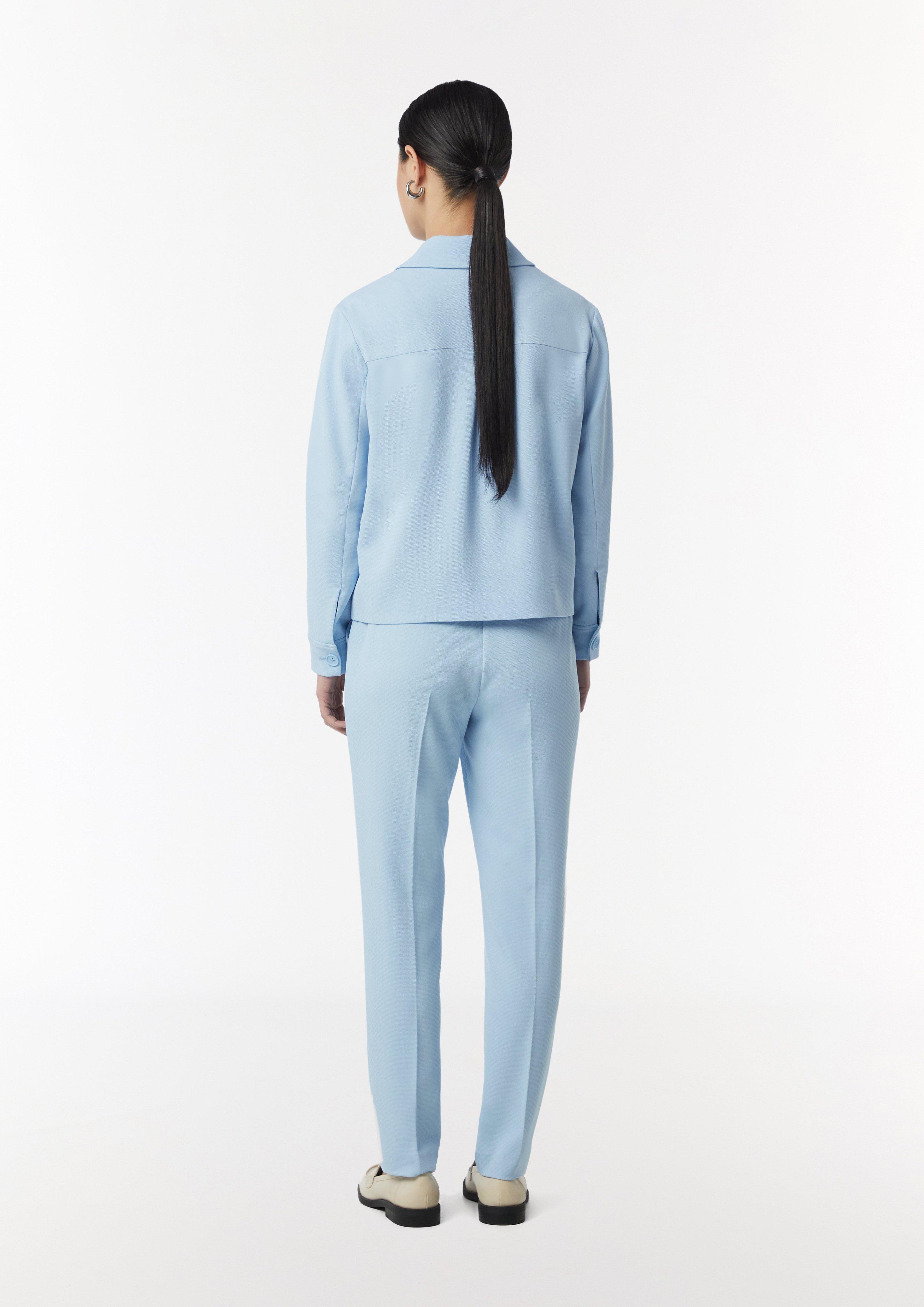 Boxy cut jacket with a textured pattern - light blue | Comma Boxy cut jacket with a textured pattern - light blue | Comma