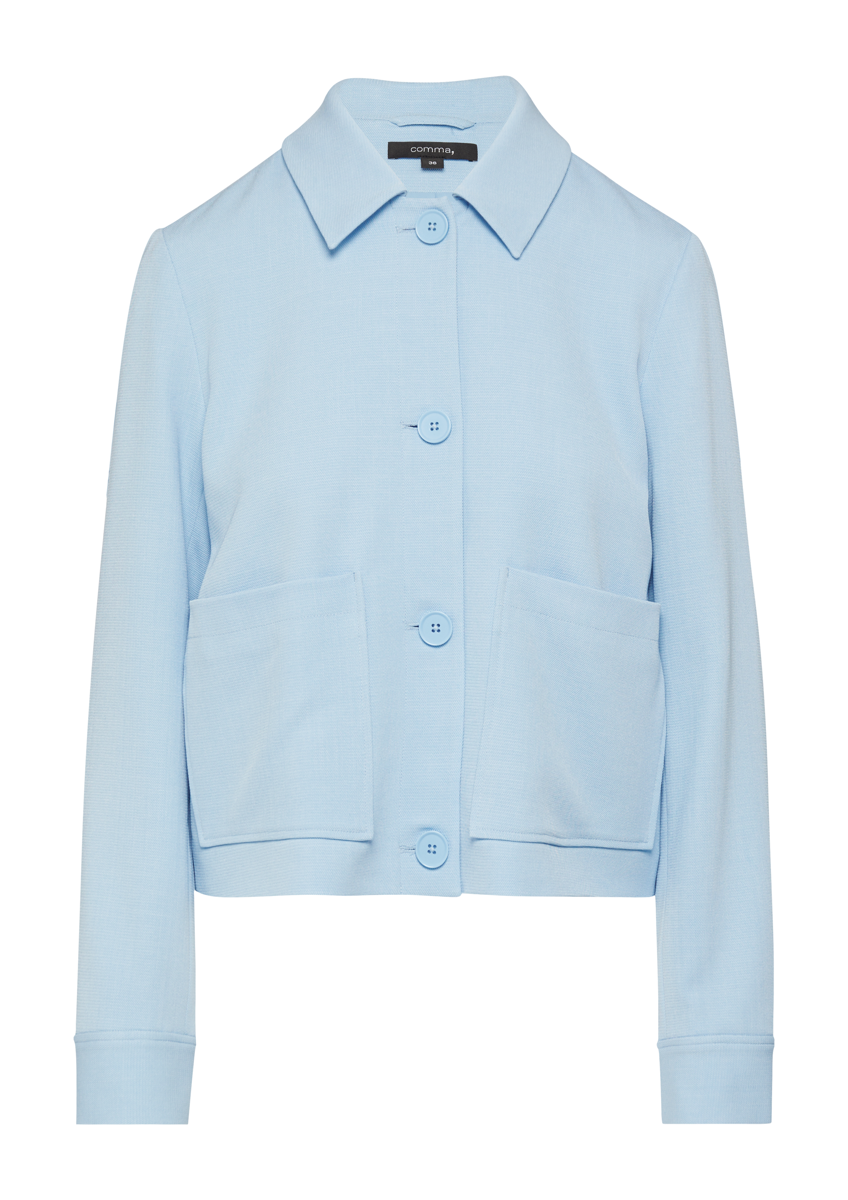 Boxy cut jacket with a textured pattern - Blue | SCAYLE