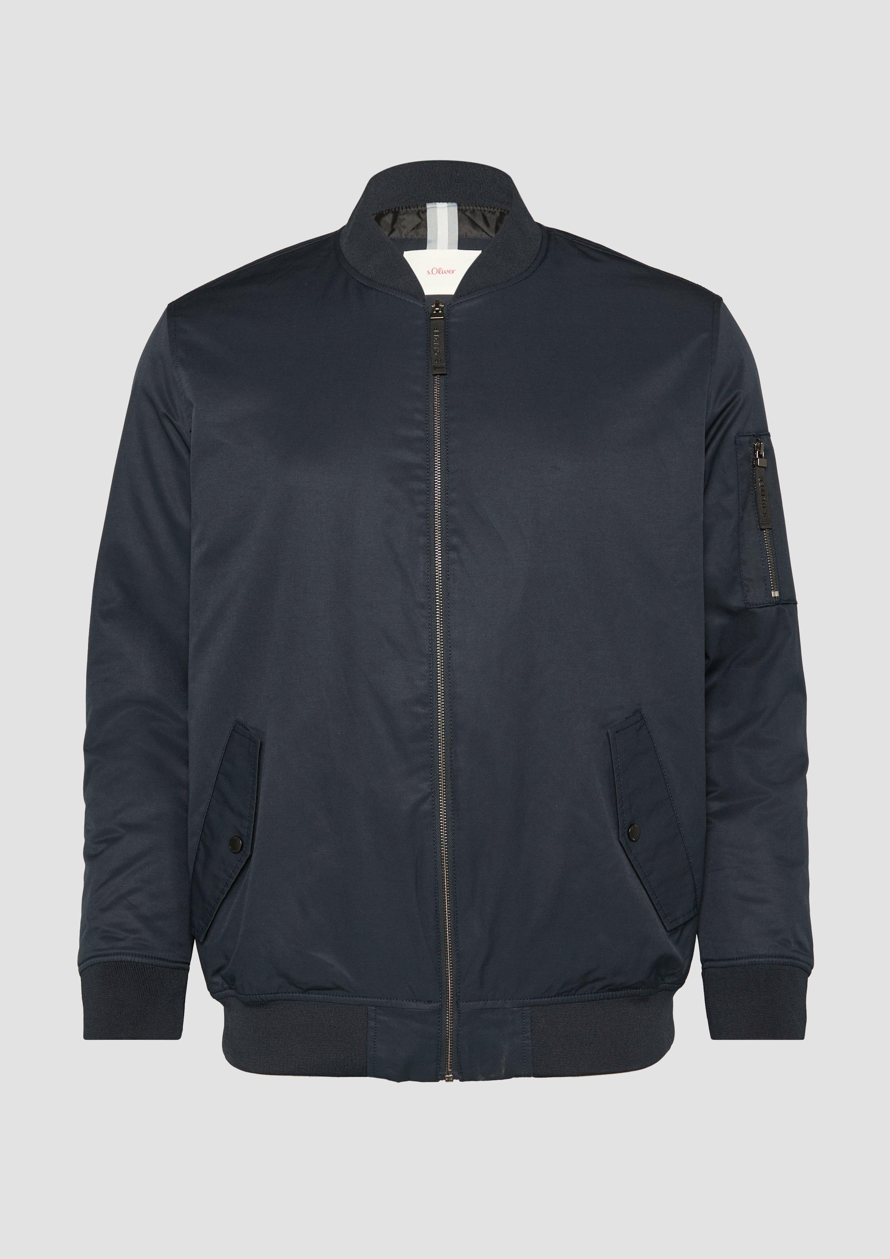 s.Oliver - Bomberjacke mit sportiven Details, Herren, blau