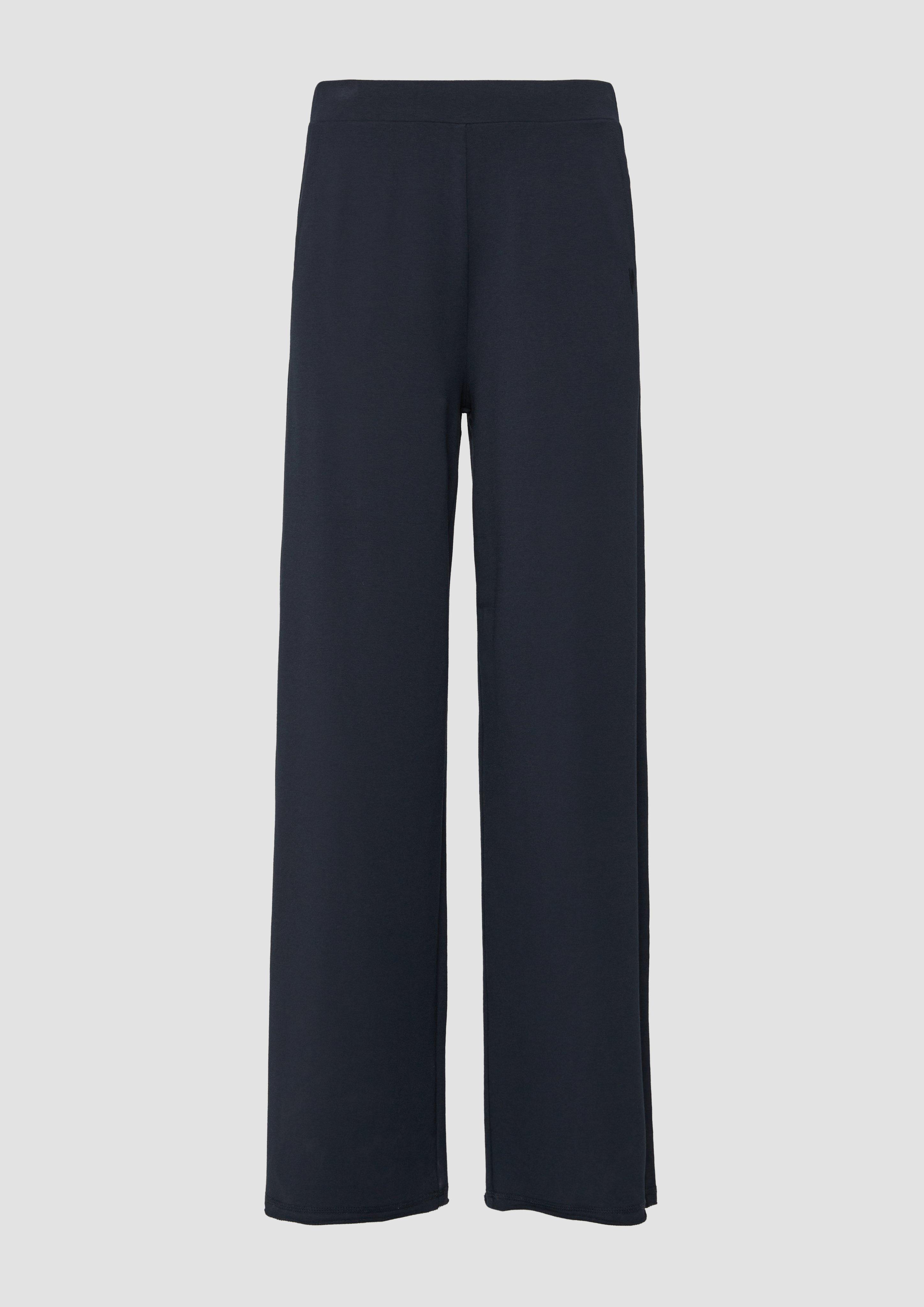 s.Oliver - Weiche Jerseyhose im Relaxed Fit mit Herz-Stickerei, Damen, blau