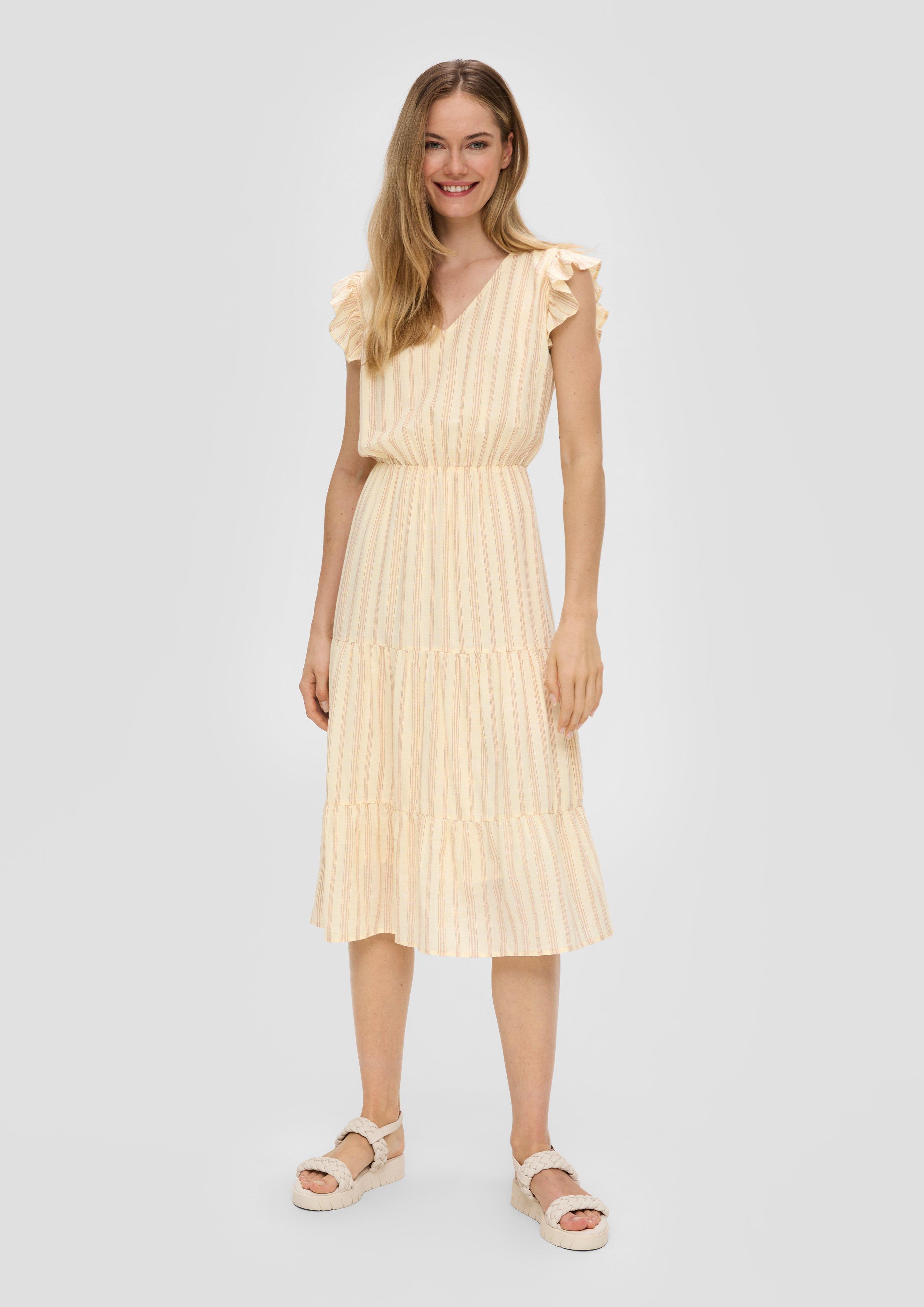 Patterned dress with ruffles - vanilla | s.Oliver Patterned dress with ruffles - vanilla | s.Oliver