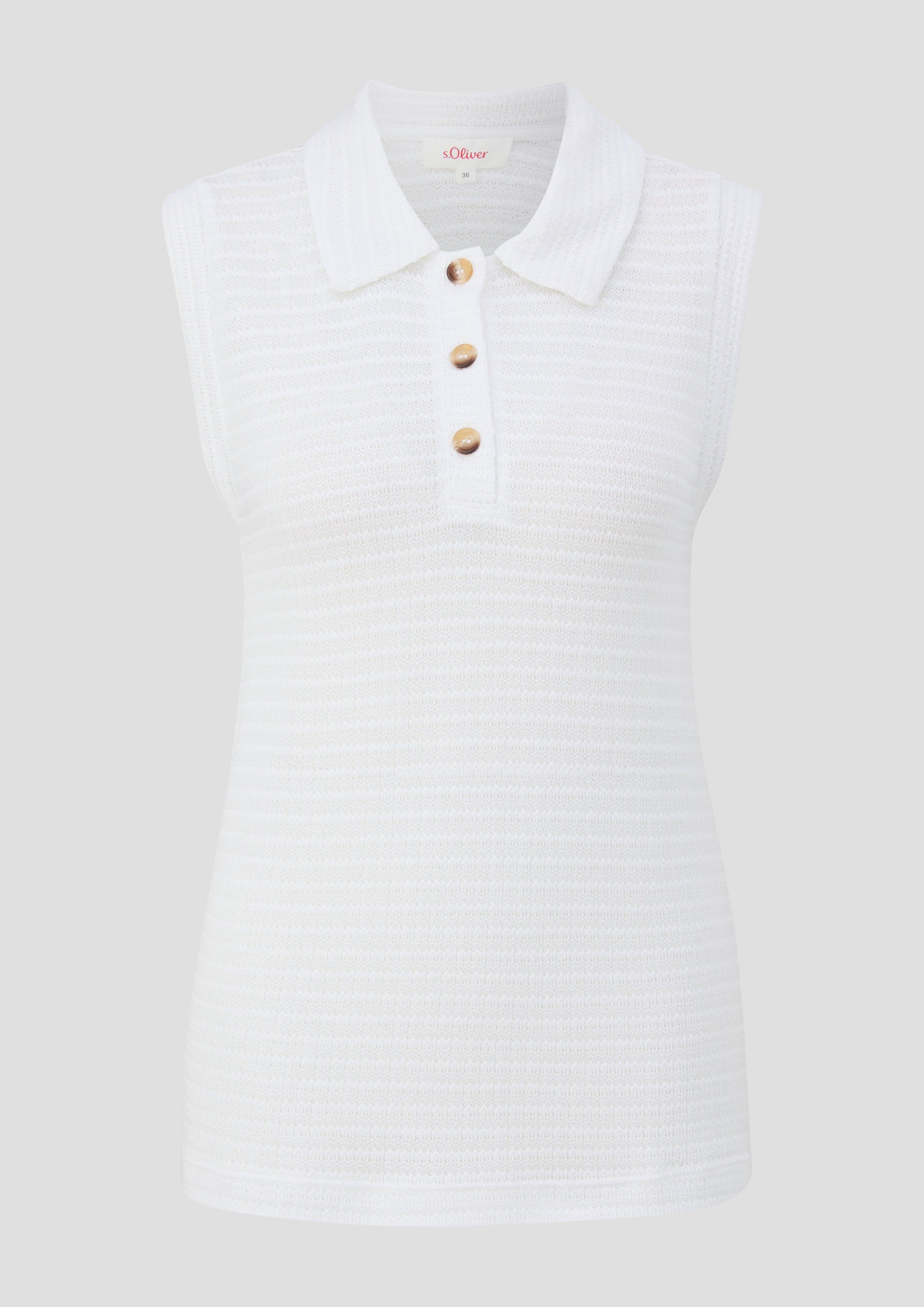 Thumbnail - s.Oliver - Semitransparentes Shirt im Slim Fit mit Hemdkragen, Damen, weiß