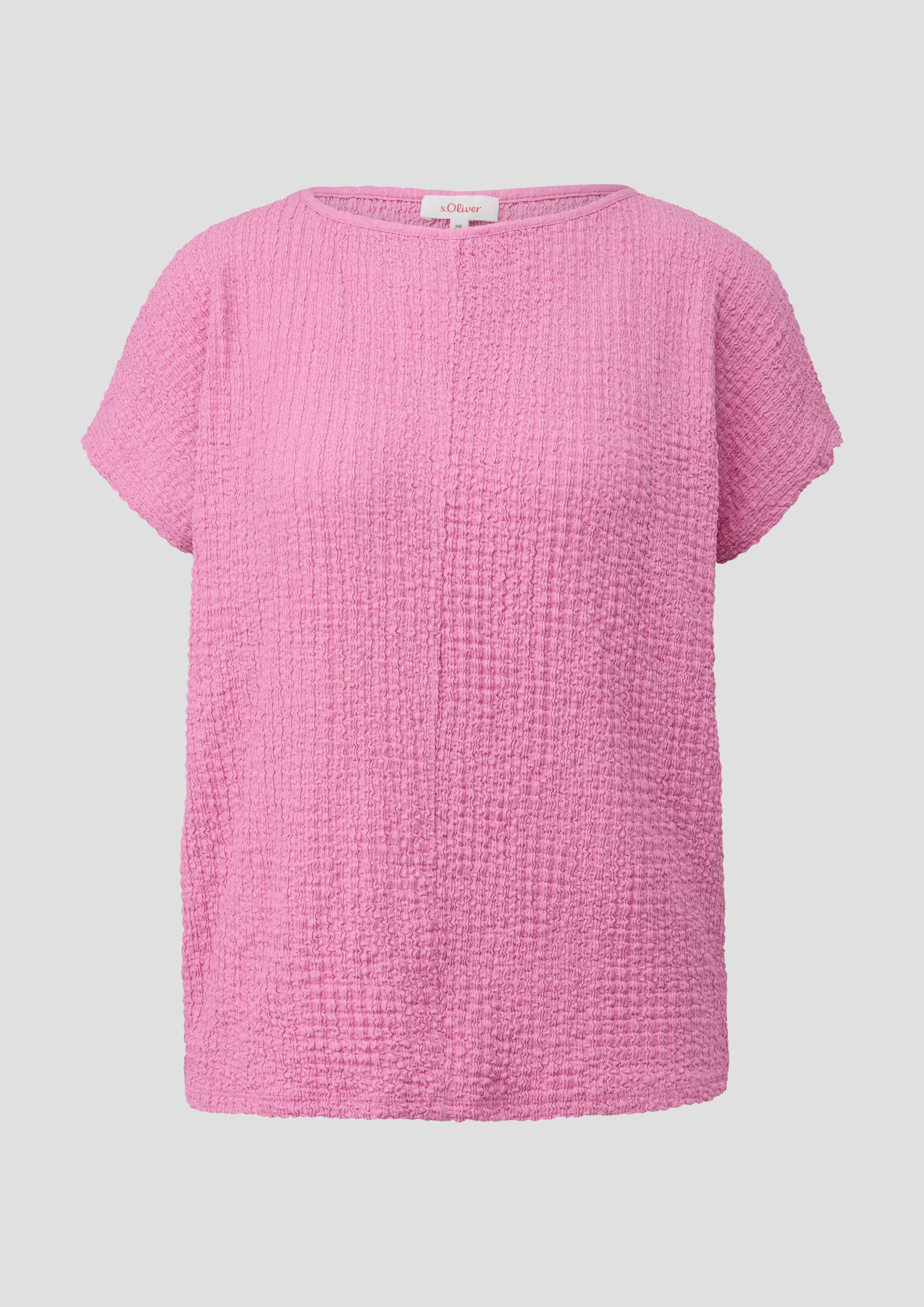 s.Oliver - Relaxed-Fit-Shirt in Struktur-Optik, Damen, Rosa