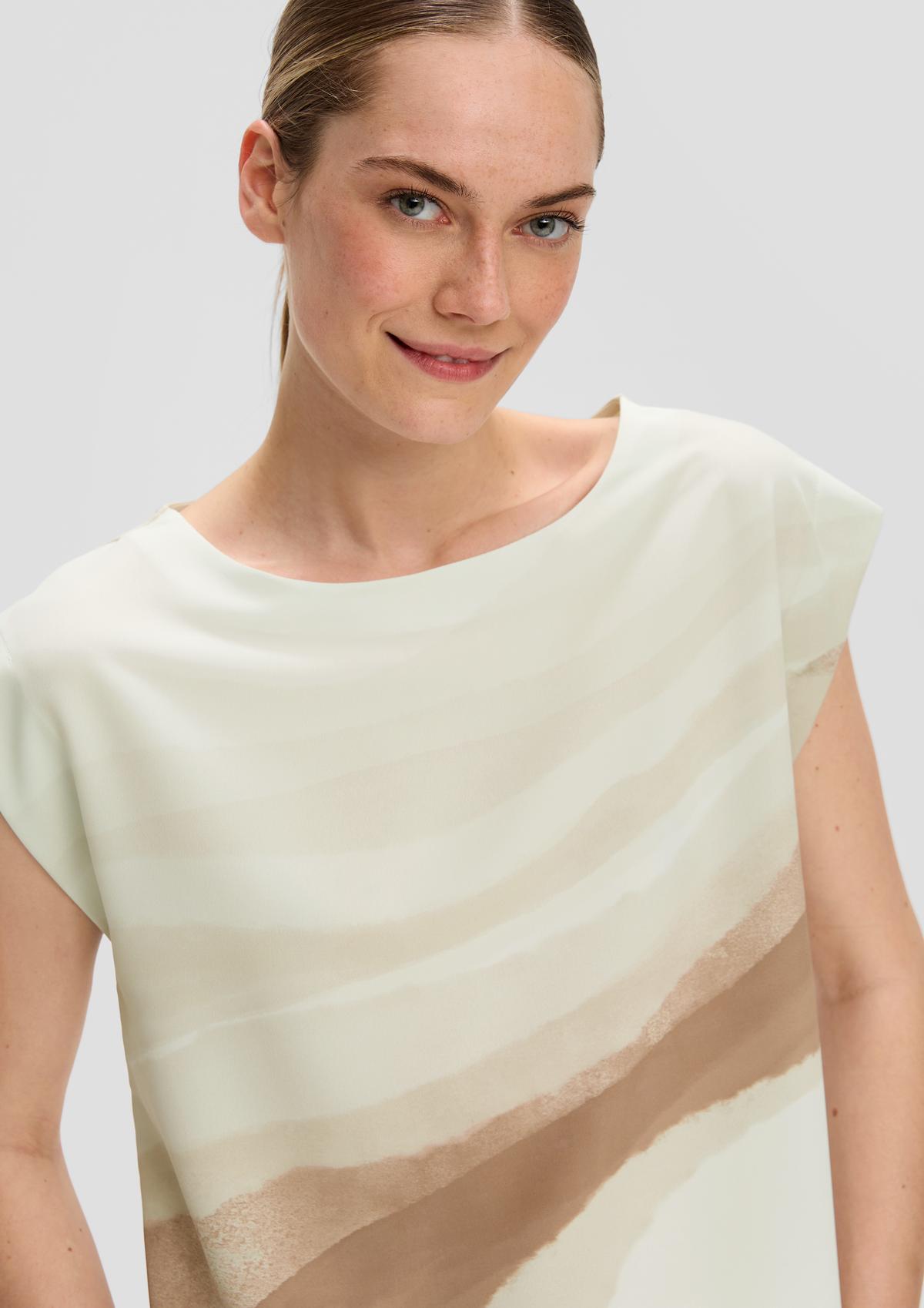 s.Oliver T-shirt van een materiaalmix met blouseachtig voorpand