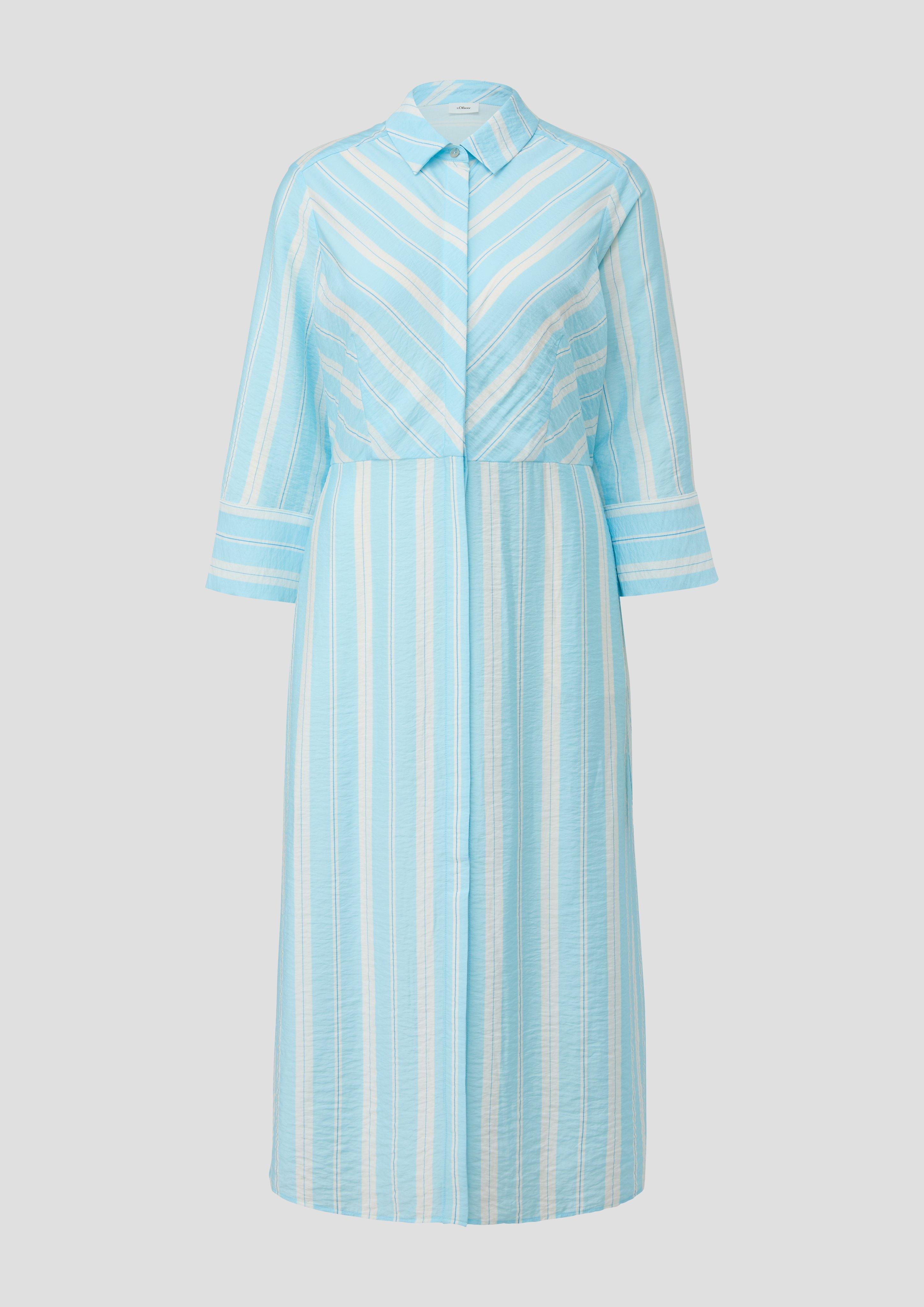 Thumbnail - s.Oliver - Tailliertes Midikleid in Crêpe-Optik, Damen, blau