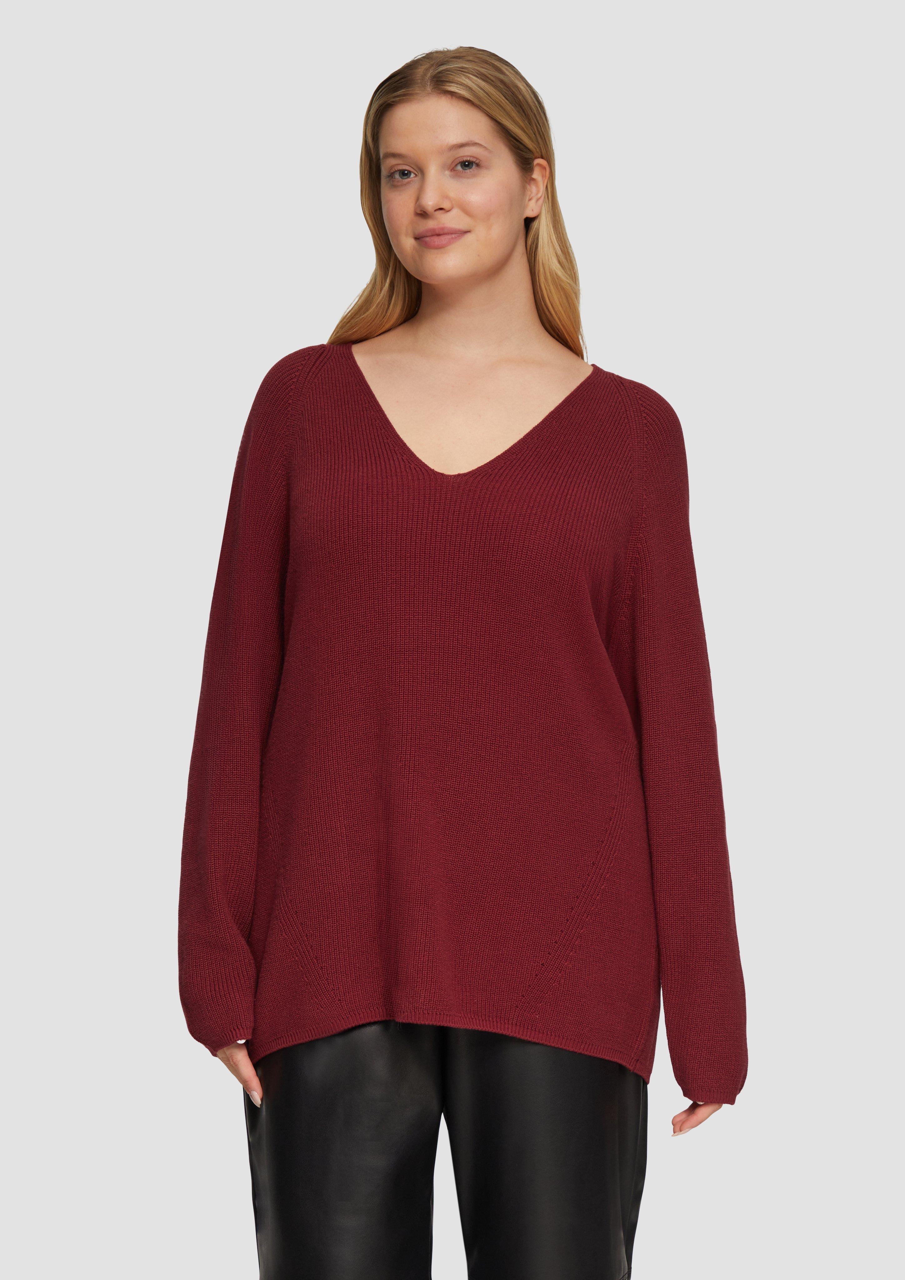 S.Oliver Strickpullover mit V-Ausschnitt im Loose Fit