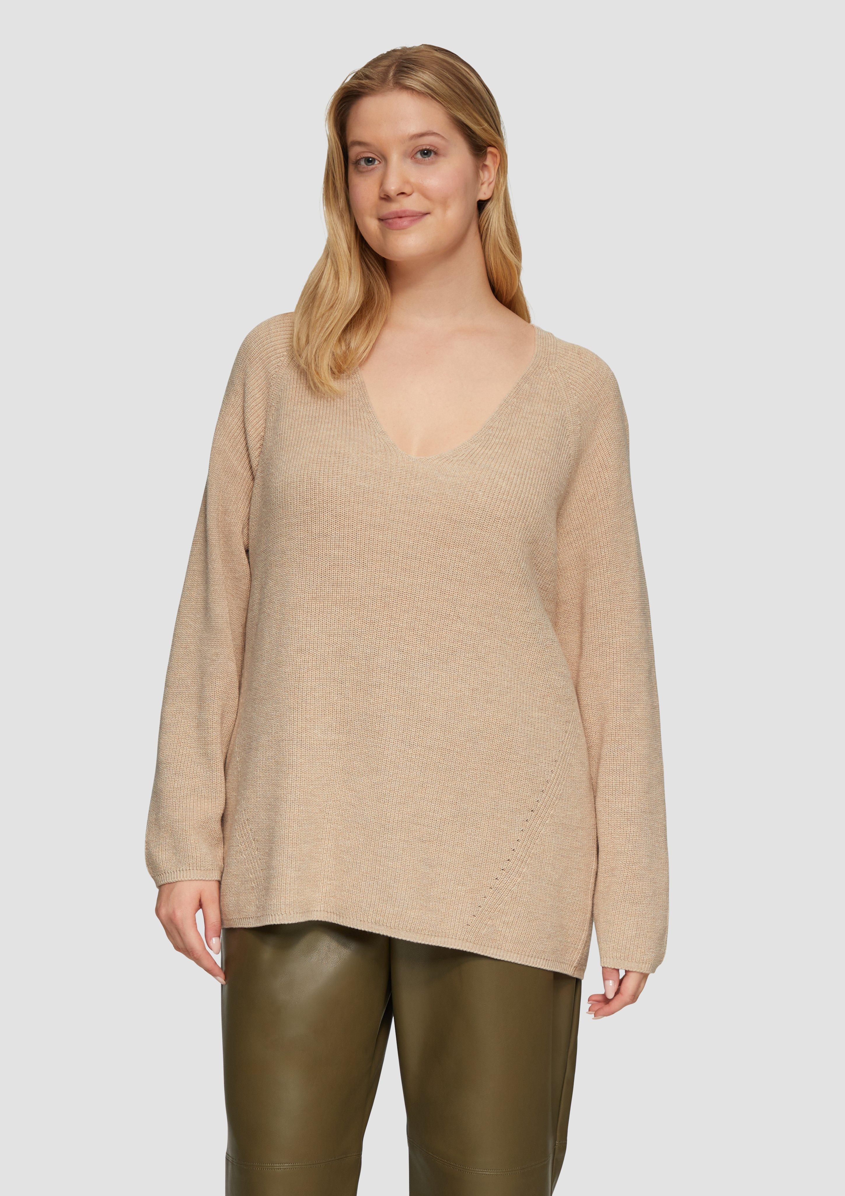 S.Oliver Strickpullover mit V-Ausschnitt im Loose Fit