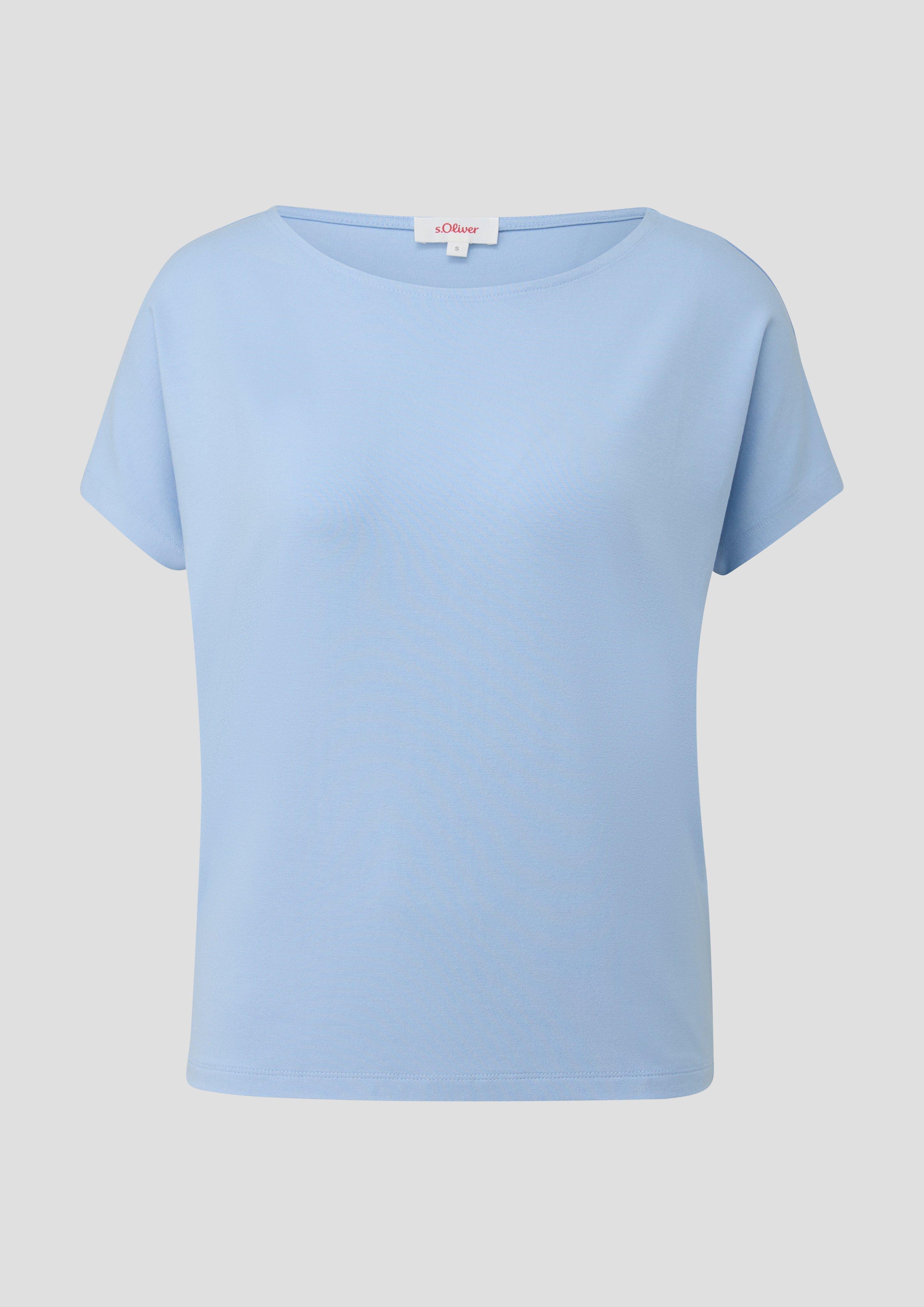 s.Oliver - Weiches Relaxed-Fit-Shirt mit überschnittenen Schultern, Damen, blau