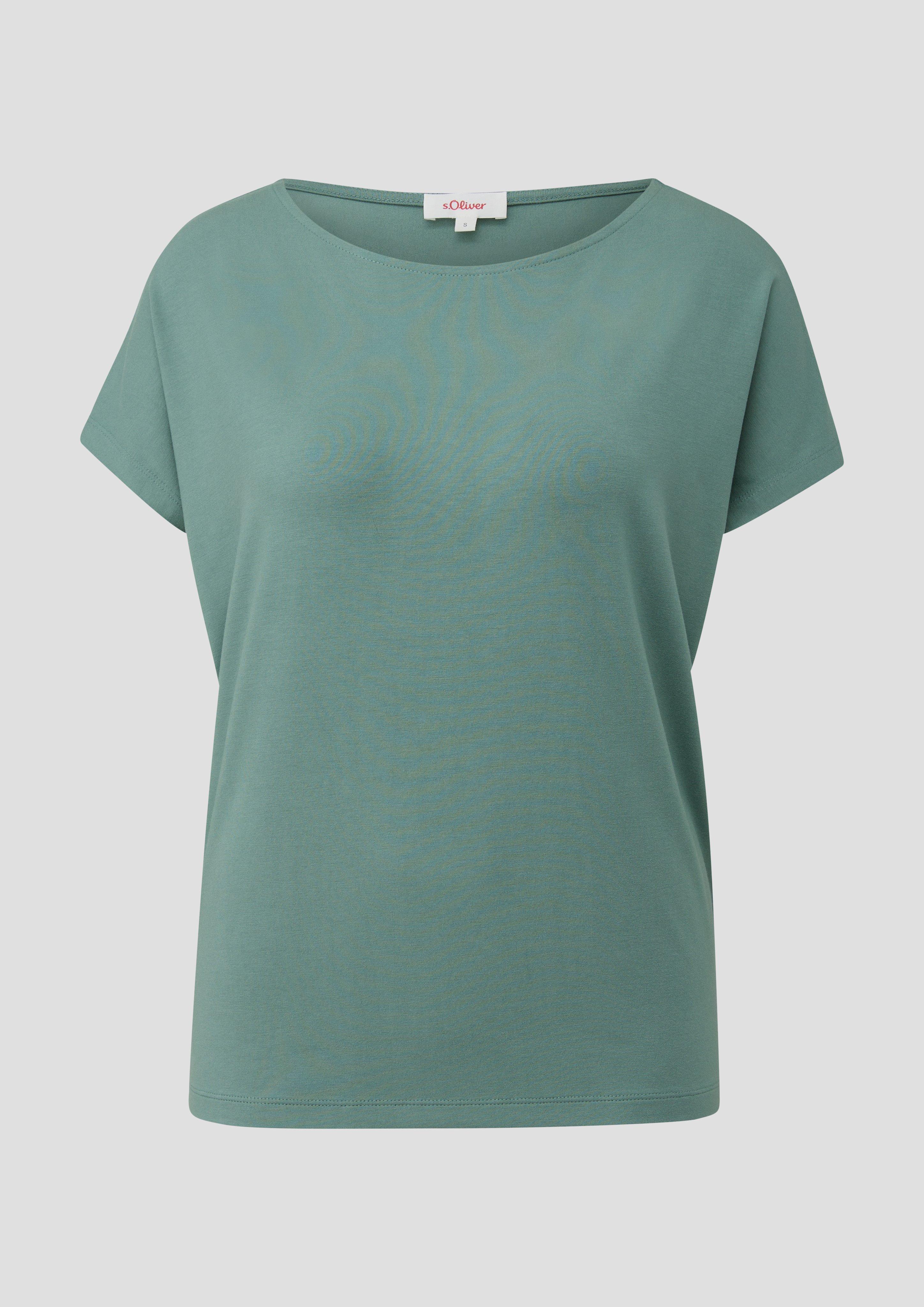 s.Oliver - Weiches Relaxed-Fit-Shirt mit überschnittenen Schultern, Damen, Blau