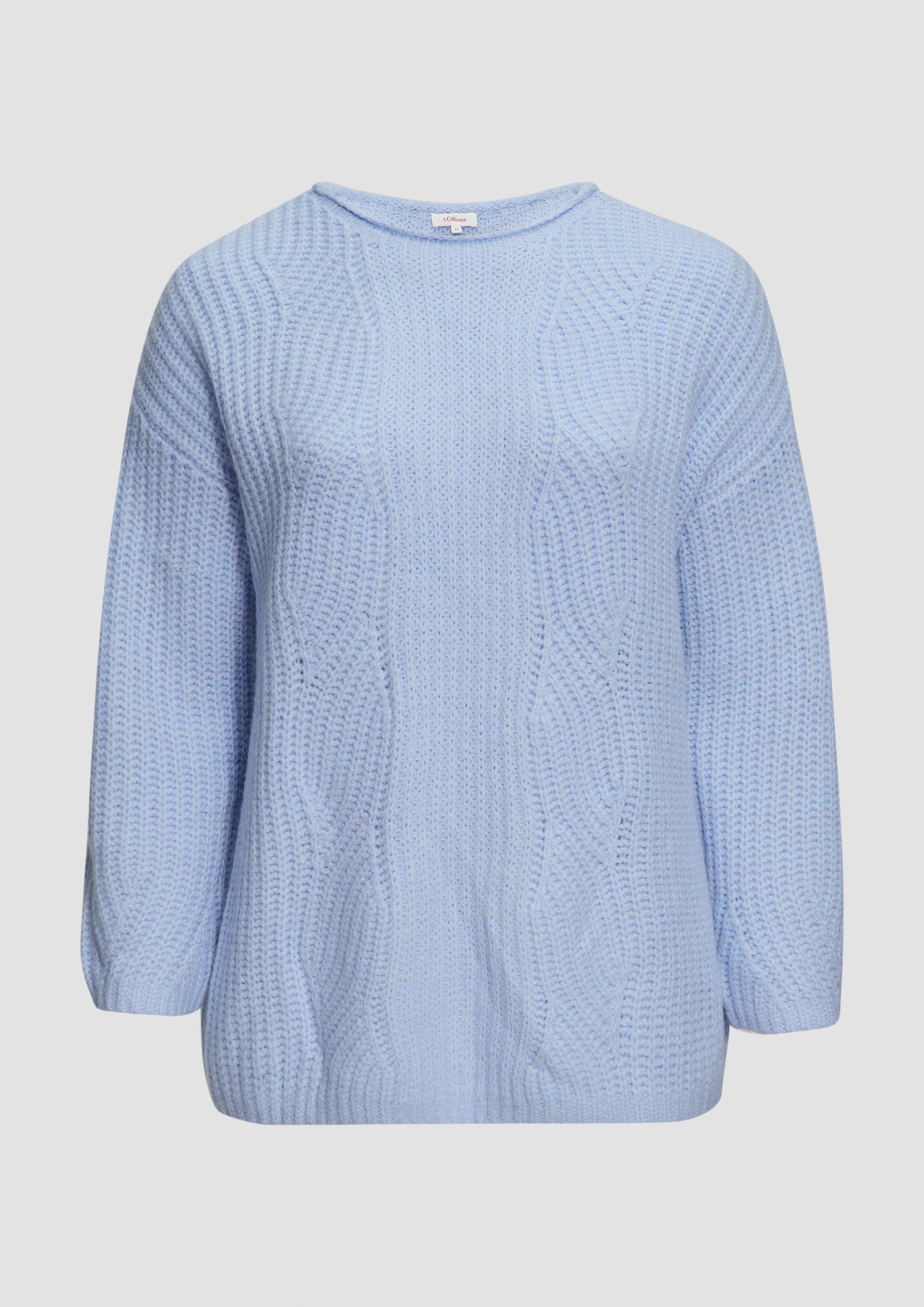 s.Oliver - Relaxed Fit Pullover aus Alpakamix, Damen, blau