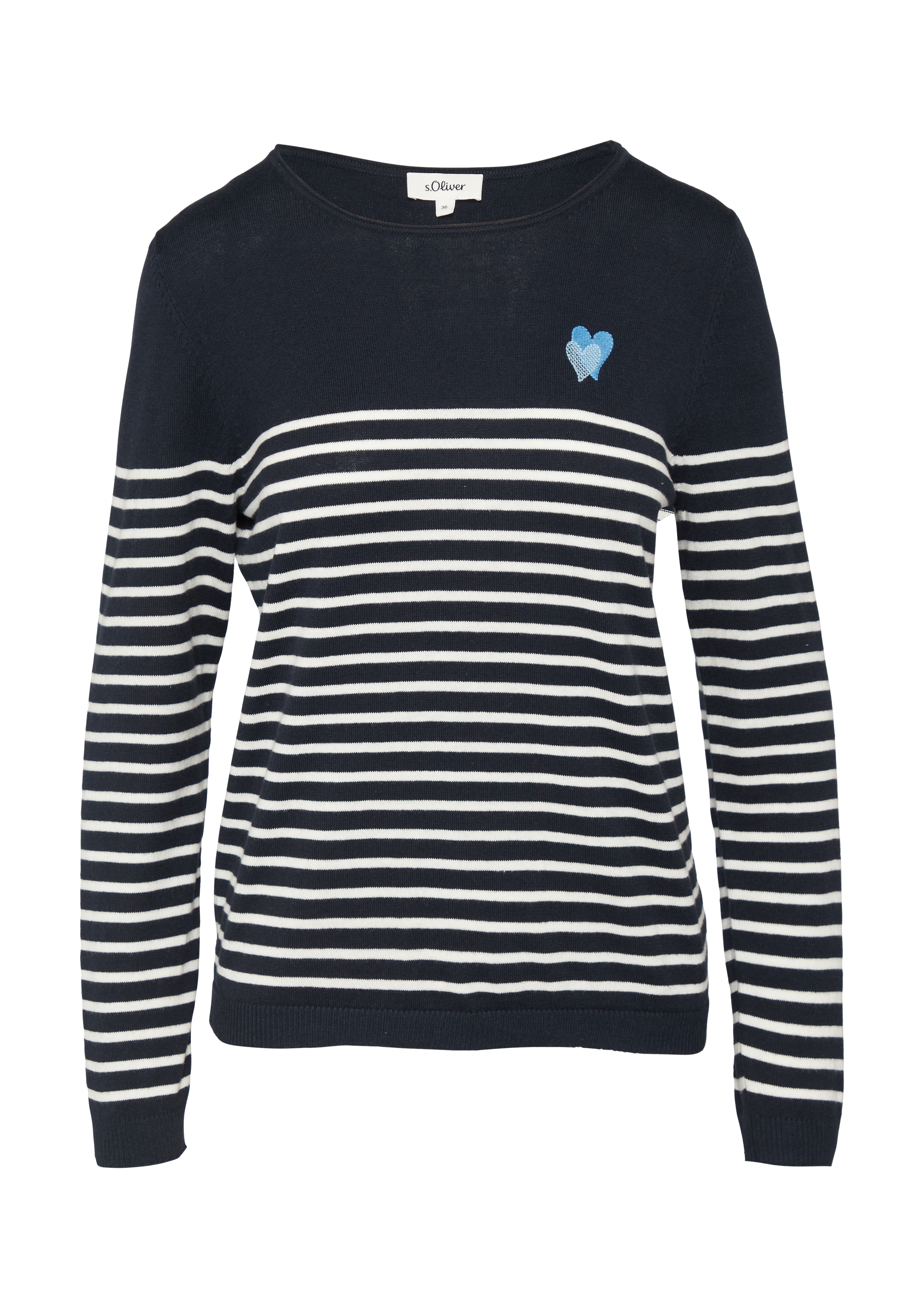 Strickpullover mit Herz-Stickerei