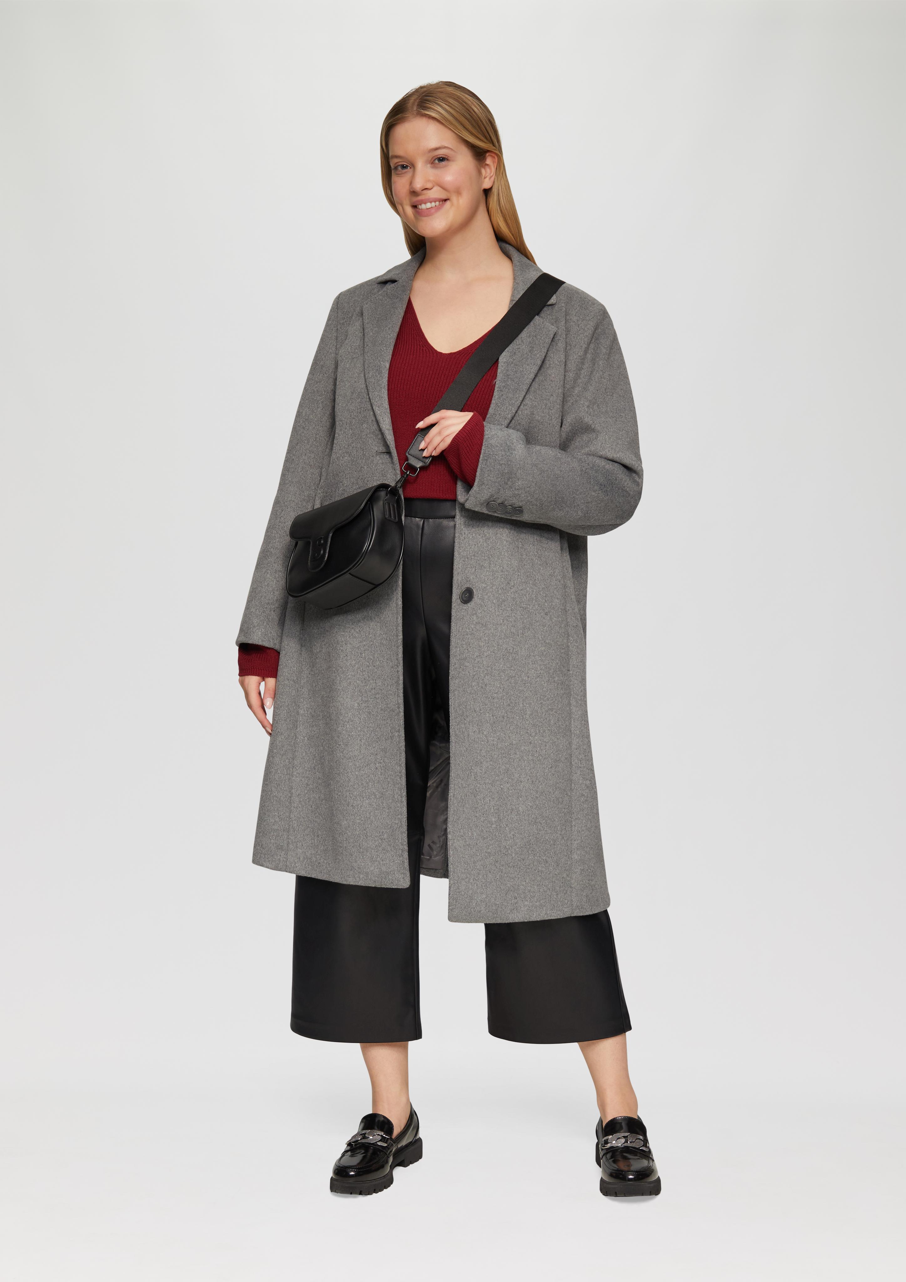 Faux leather culottes with seam details - black | s.Oliver Faux leather culottes with seam details - black | s.Oliver