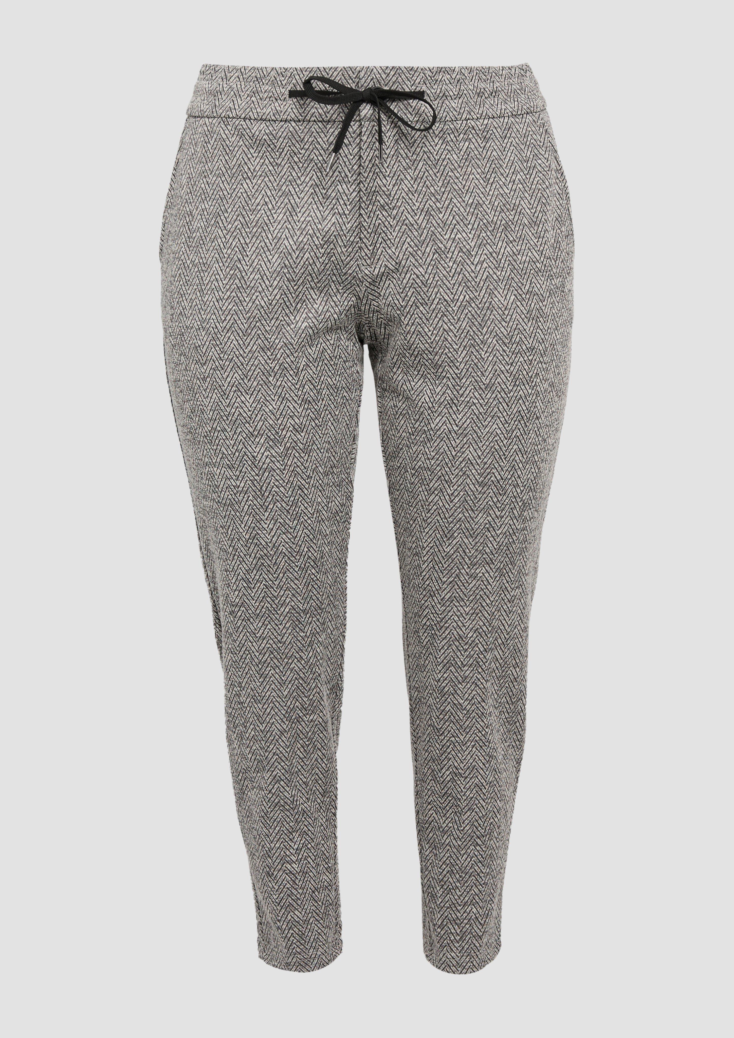 s.Oliver - Elastische Jogpants mit Muster, Damen, grau