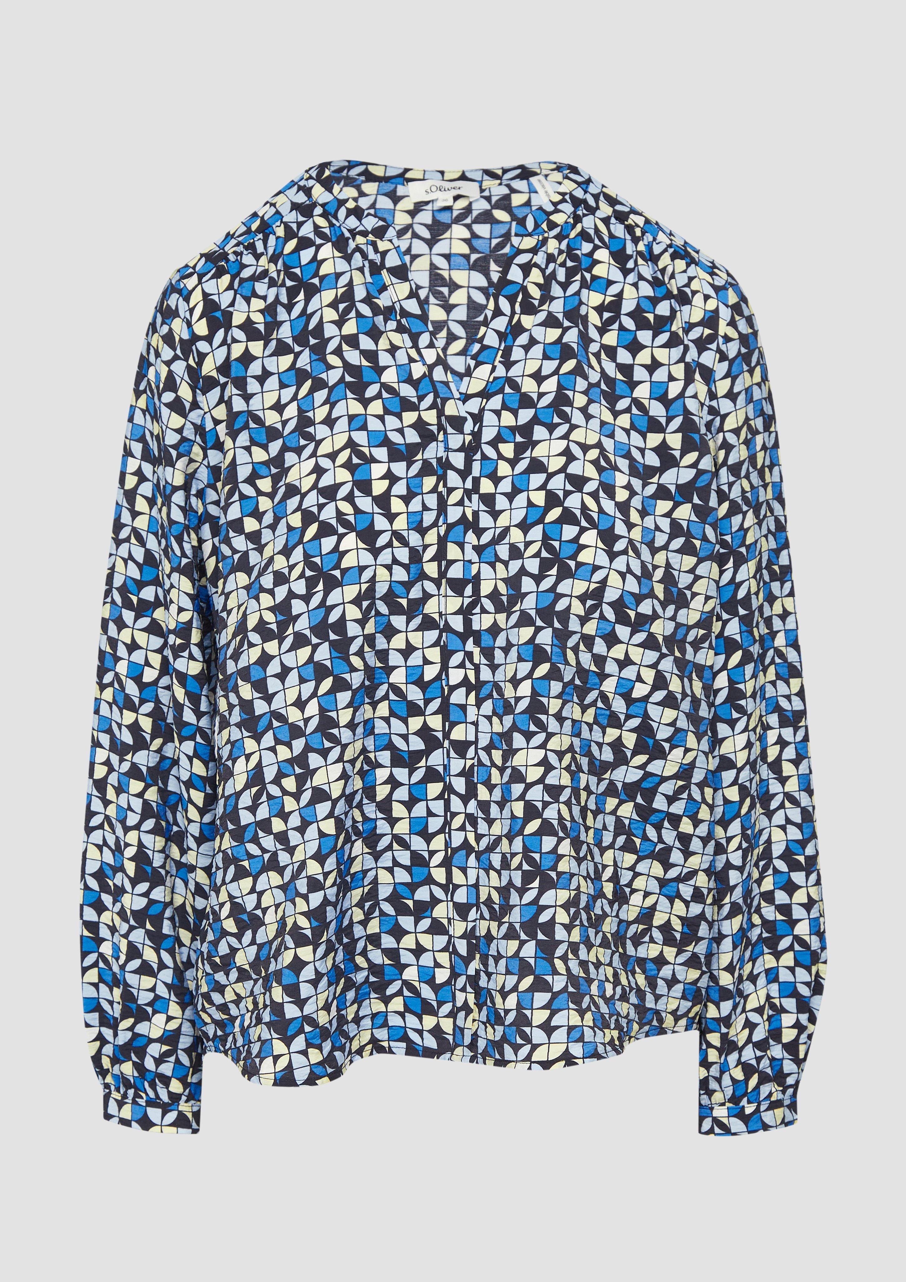 s.Oliver - Strukturierte Bluse aus Viskosemix, Damen, blau