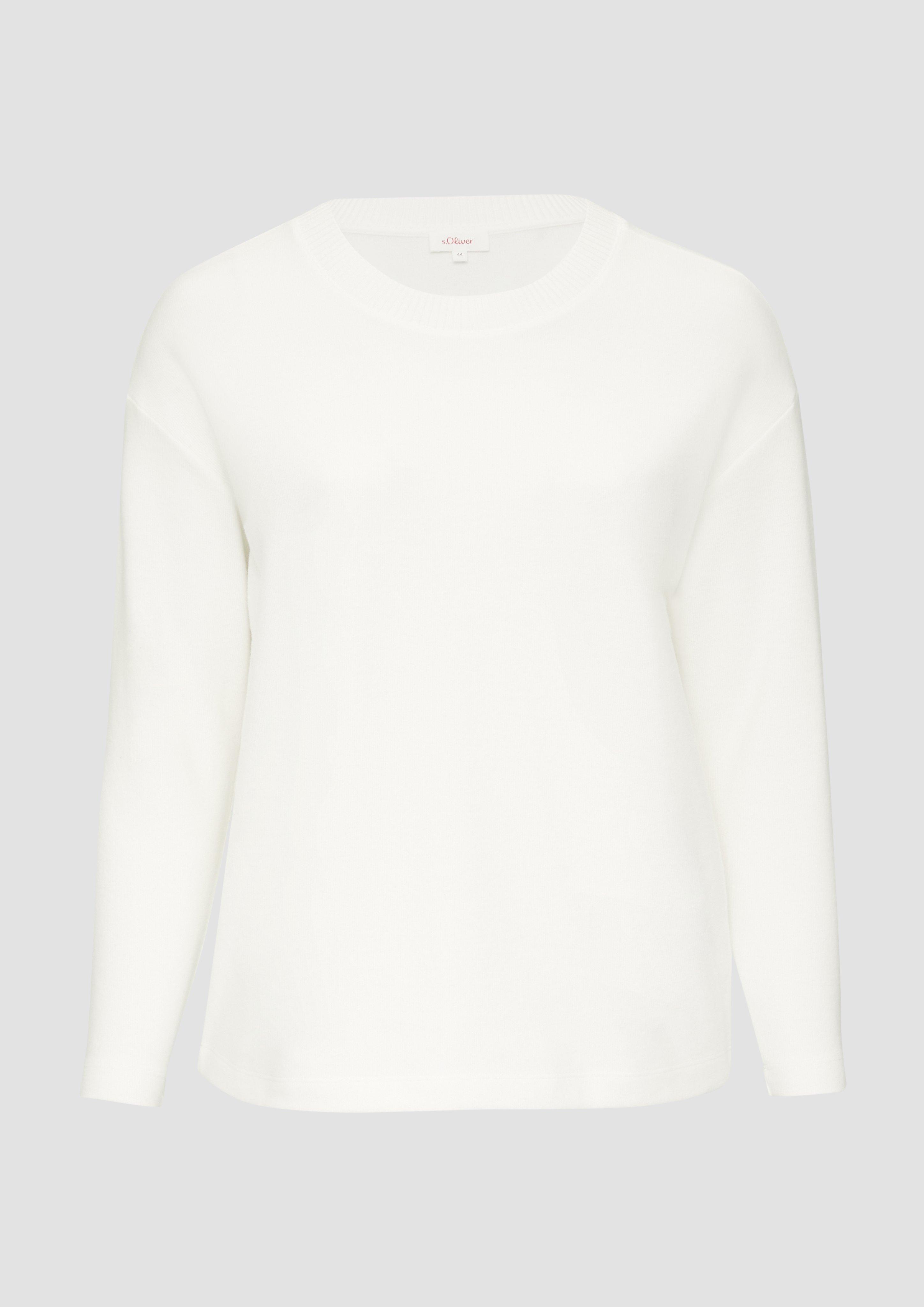 s.Oliver - Weiches Sweatshirt mit überschnittenen Schultern, Damen, creme