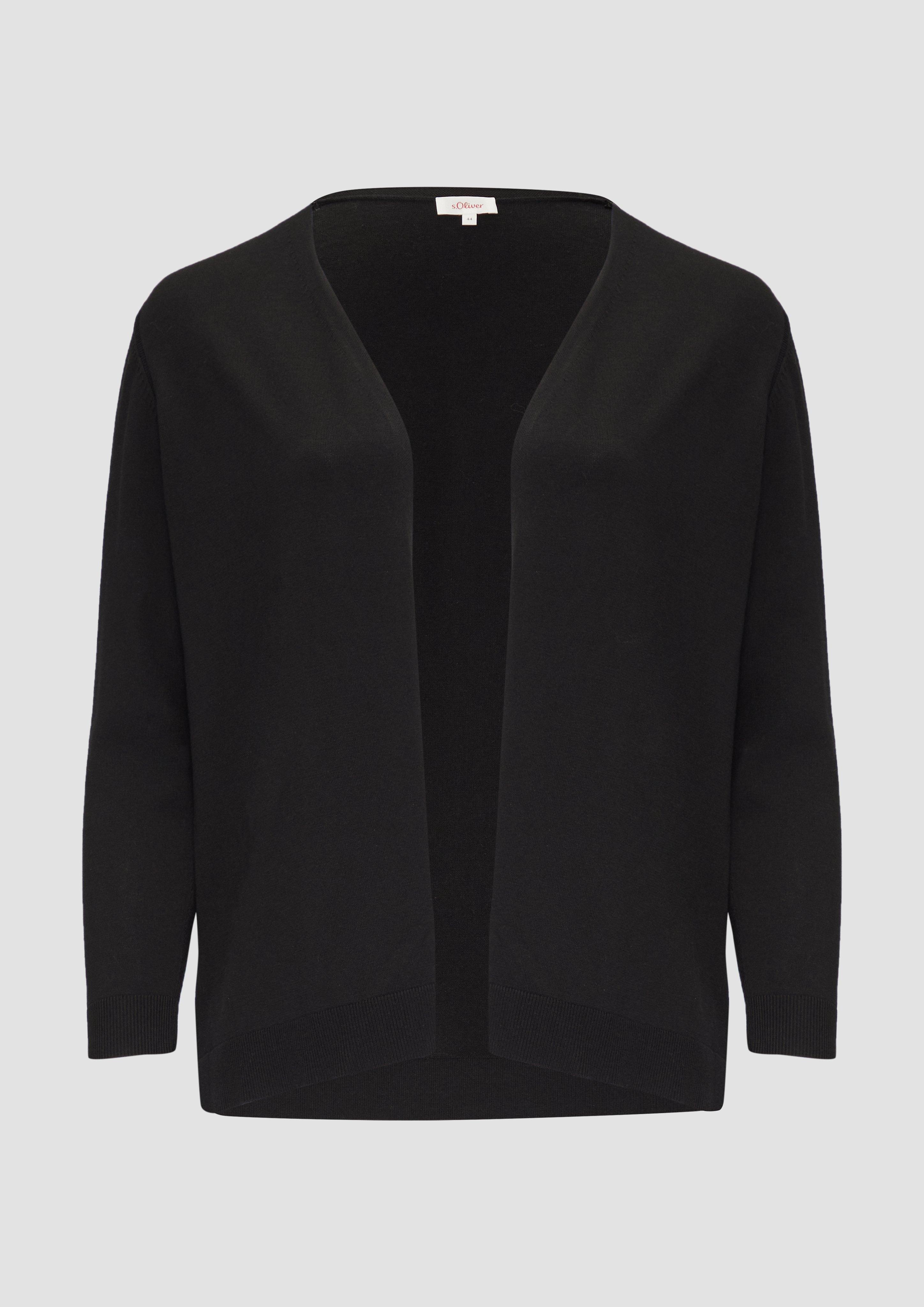 s.Oliver - Cardigan aus Viskose-Baumwollmix, Damen, schwarz