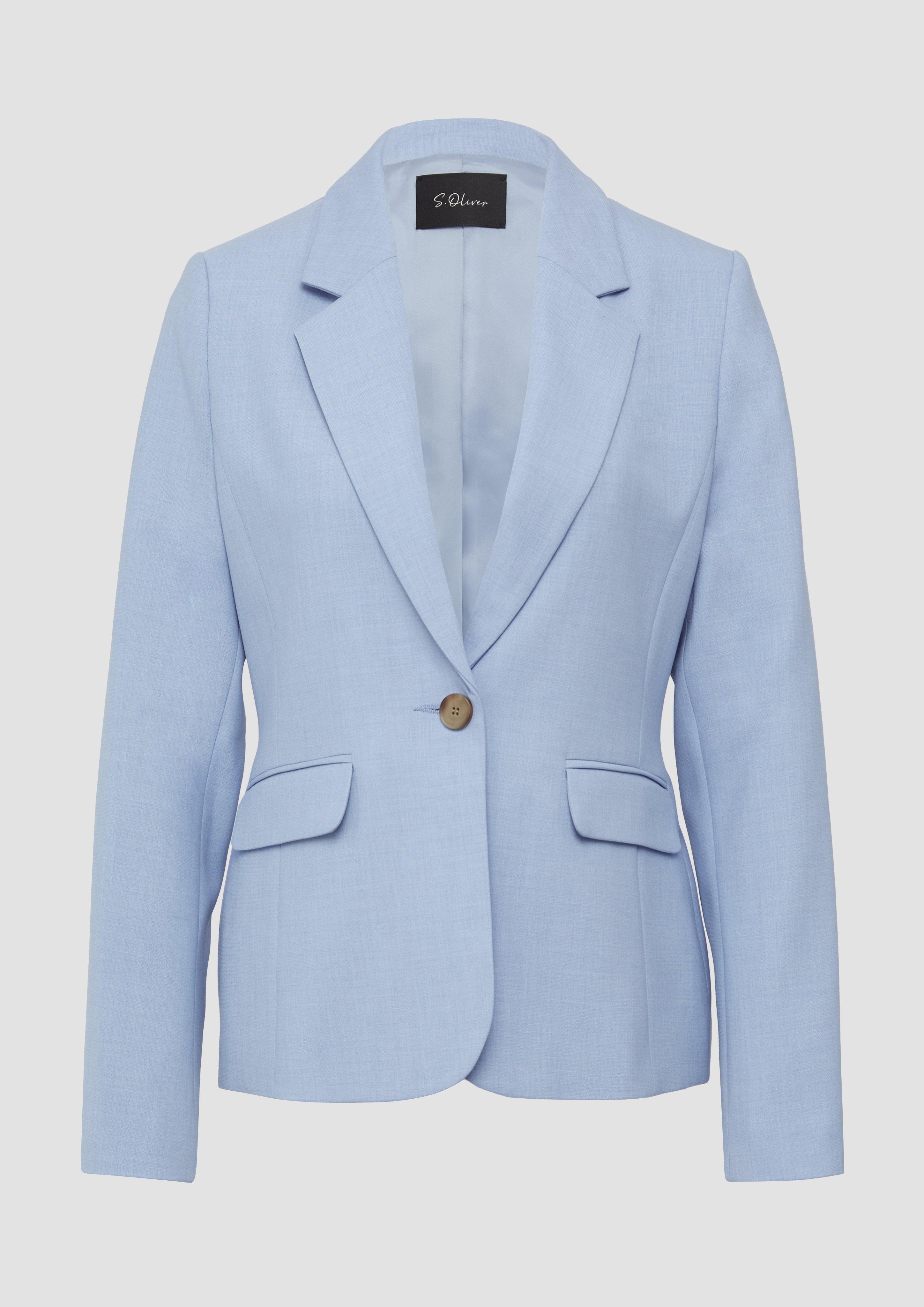 s.Oliver - Slim-Fit-Blazer aus Viskosemix, Damen, blau